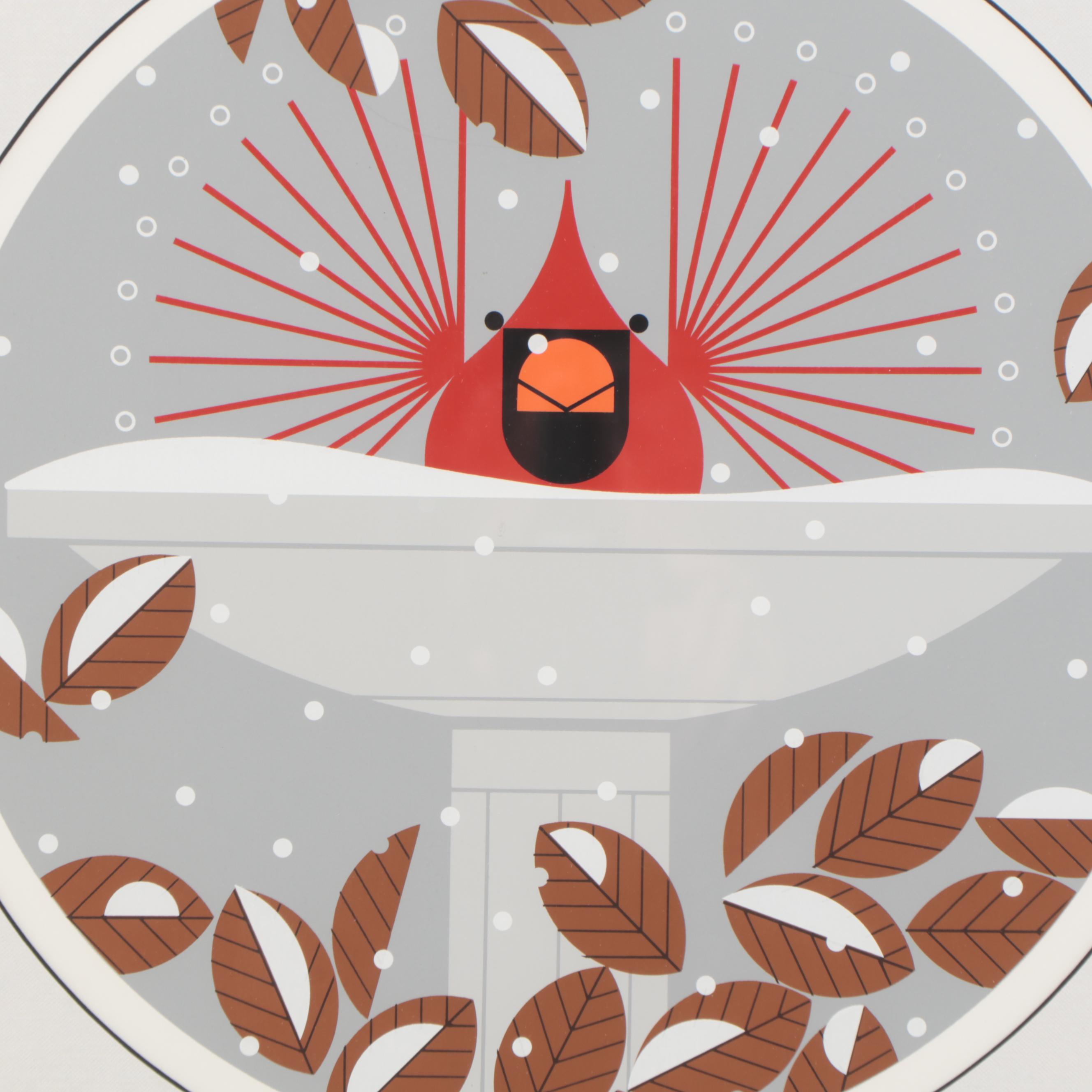 Charley Harper Serigraph "Brrrdbath," 1986