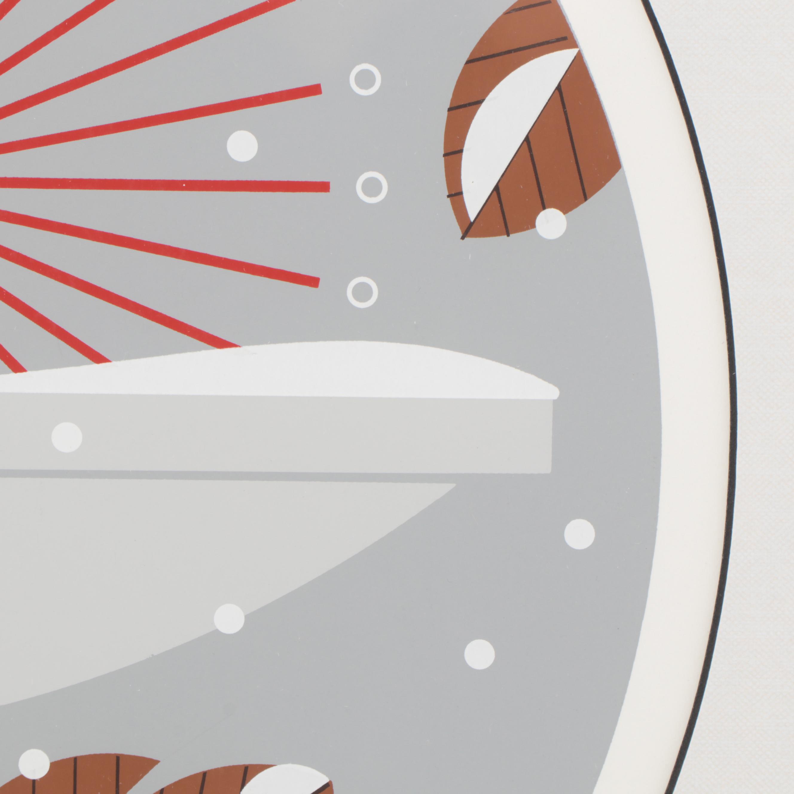 Charley Harper Serigraph "Brrrdbath," 1986