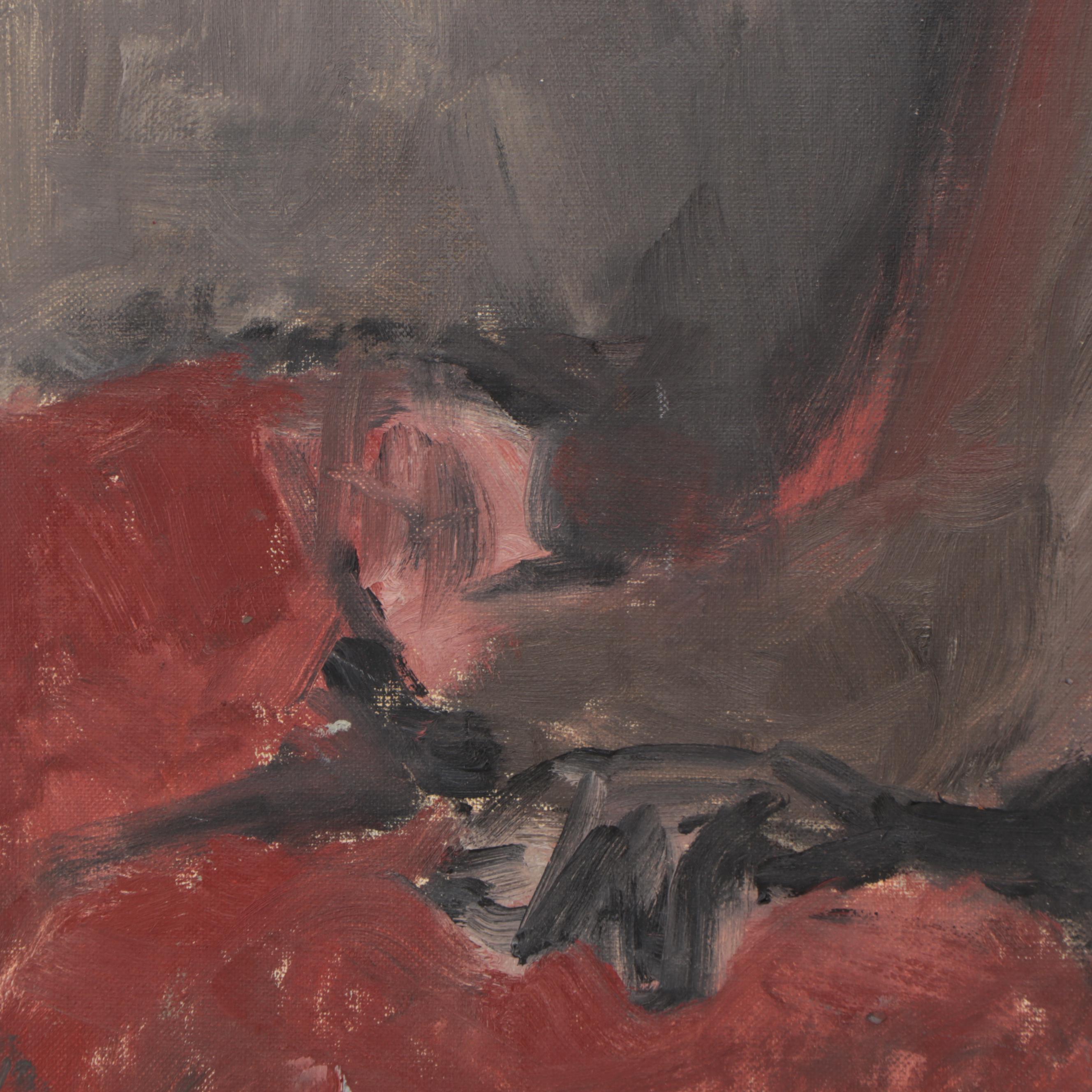 Pacimeo Oil Painting of a Seated Female Nude