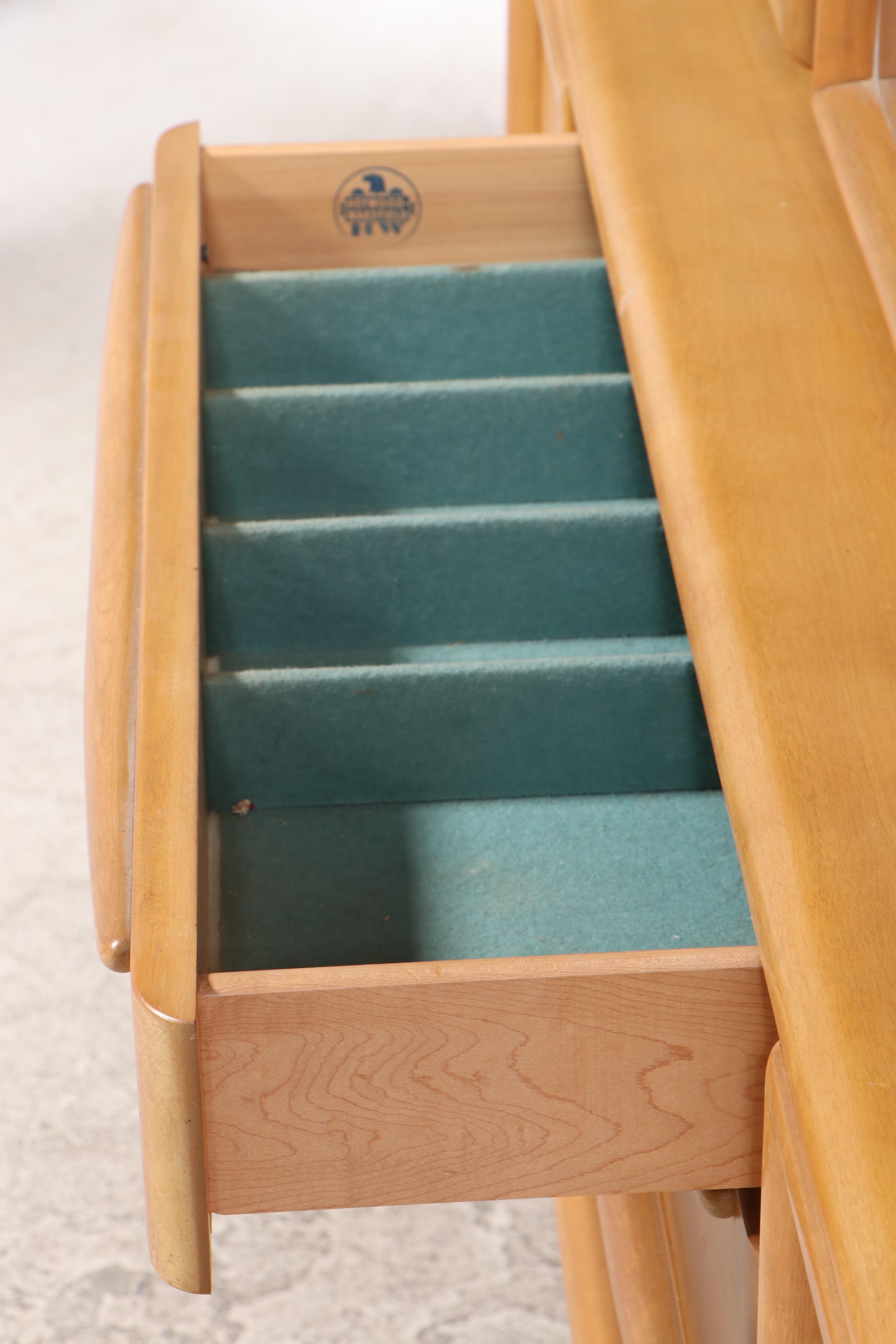 Heywood-Wakefield Mid Century Modern China Cabinet in Wheat Finish