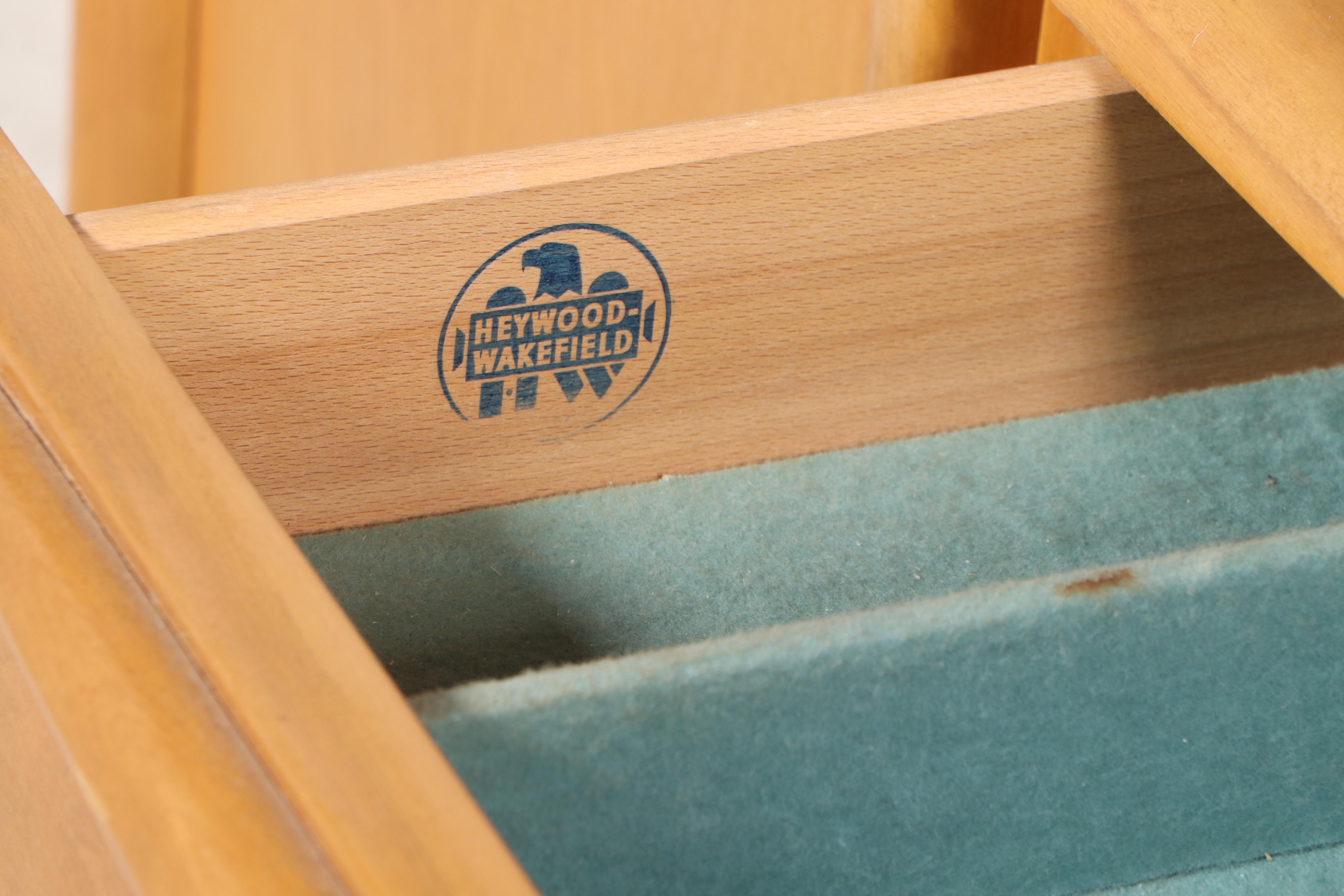 Heywood-Wakefield Mid Century Modern China Cabinet in Wheat Finish