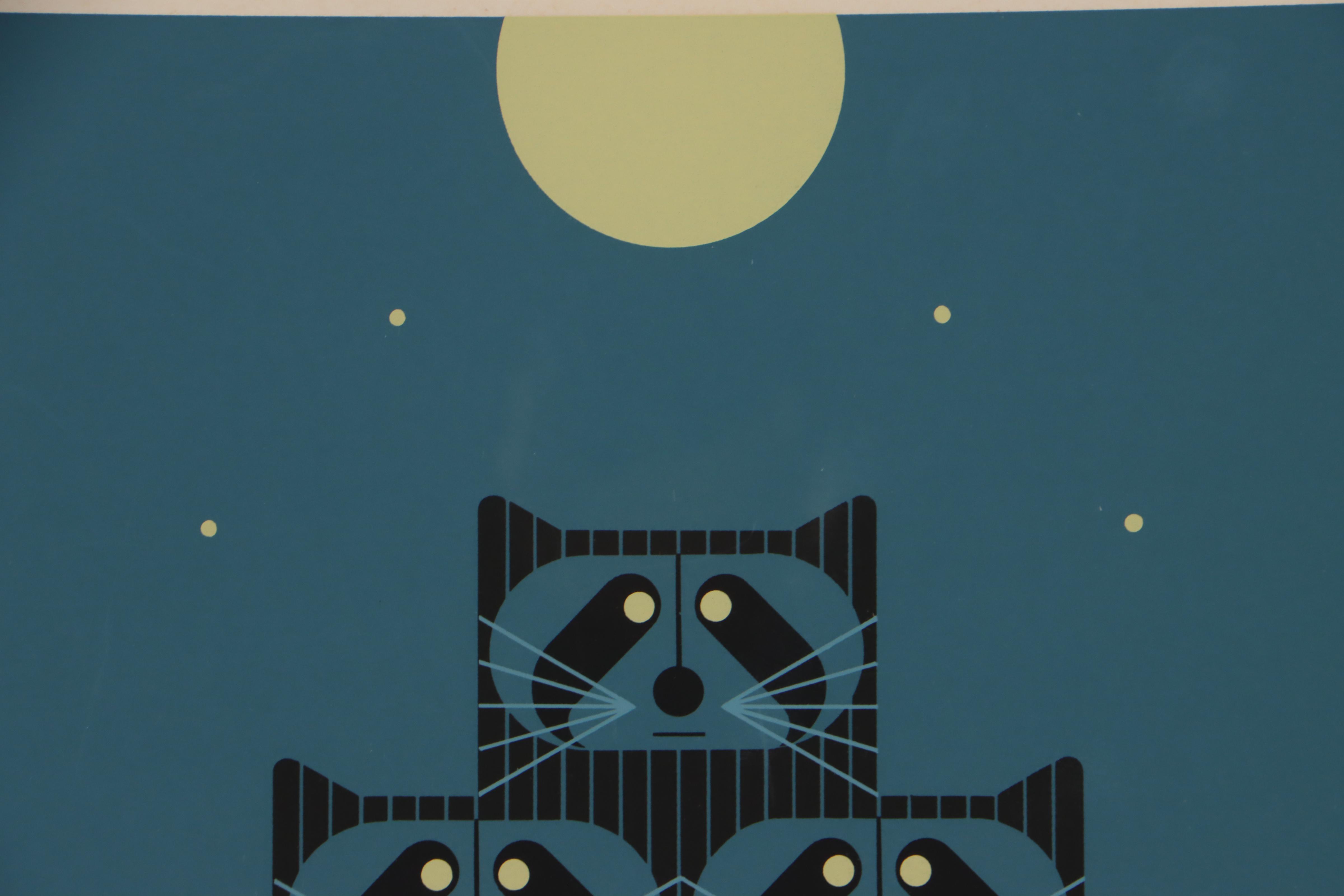 Charley Harper Serigraph "Raccpack," 1975