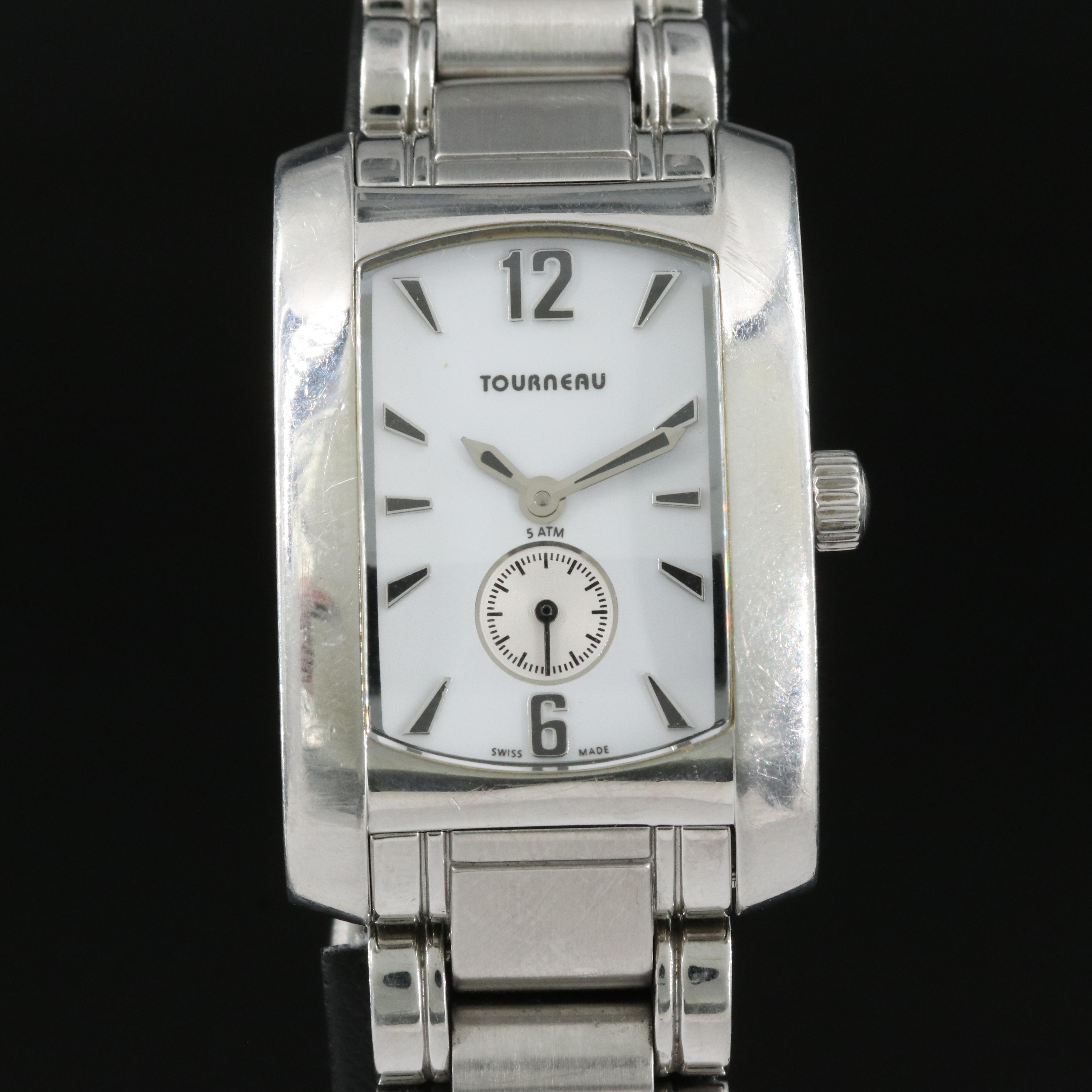 Tourneau Tank - Style Stainless Steel Watch