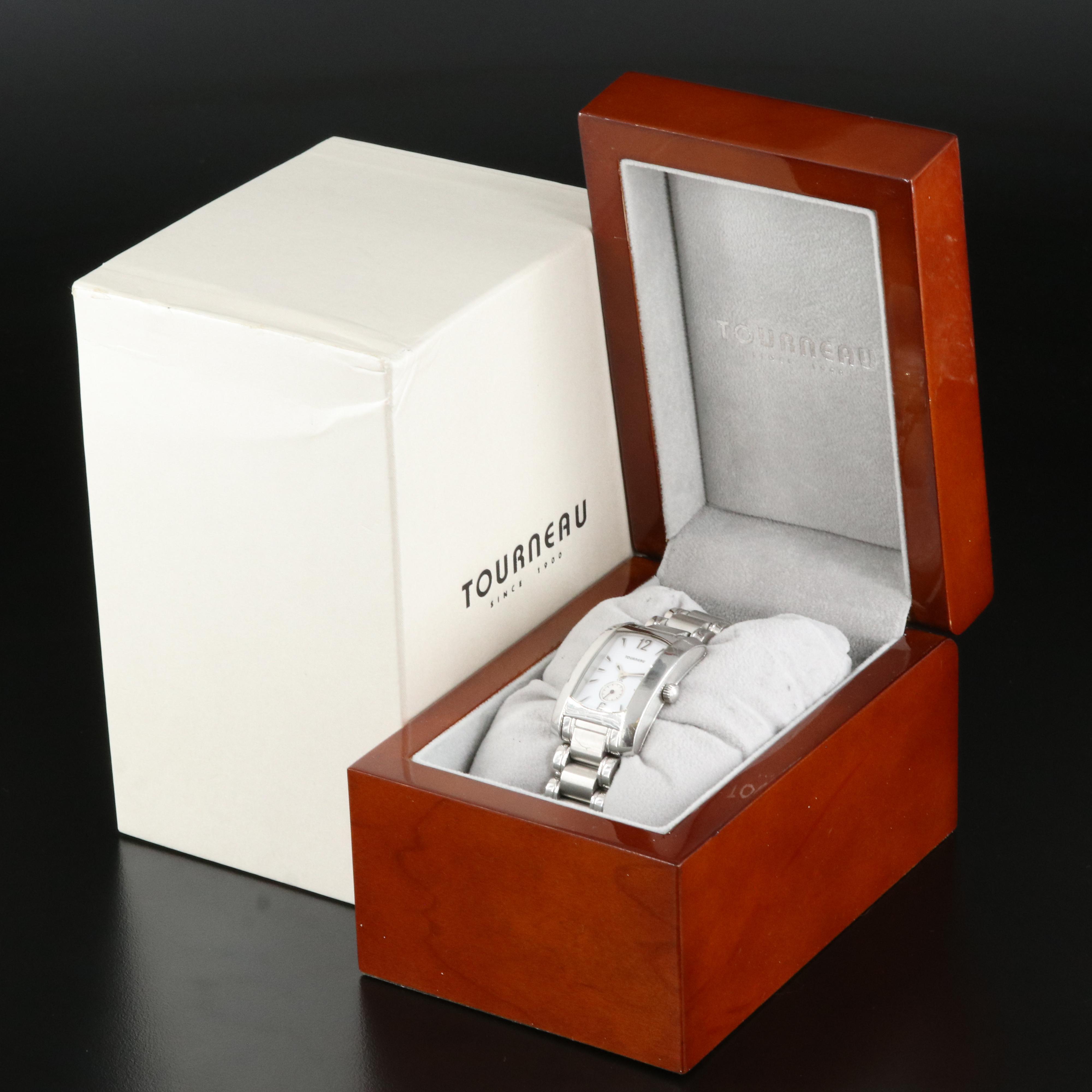 Tourneau Tank - Style Stainless Steel Watch