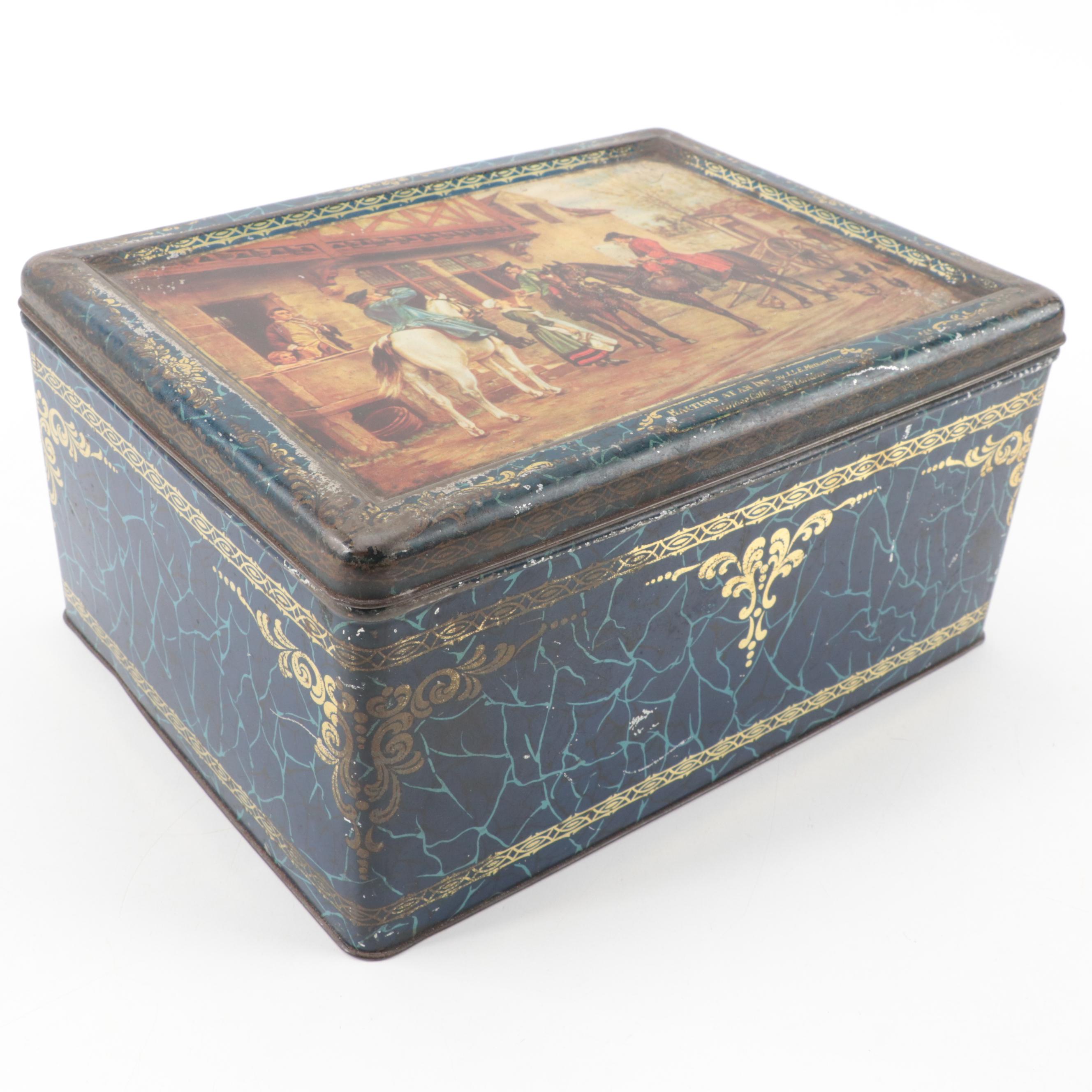 Yerba Mate Gourd Set with Marquetry Horse Mirror Compacts and Tin-Litho Box