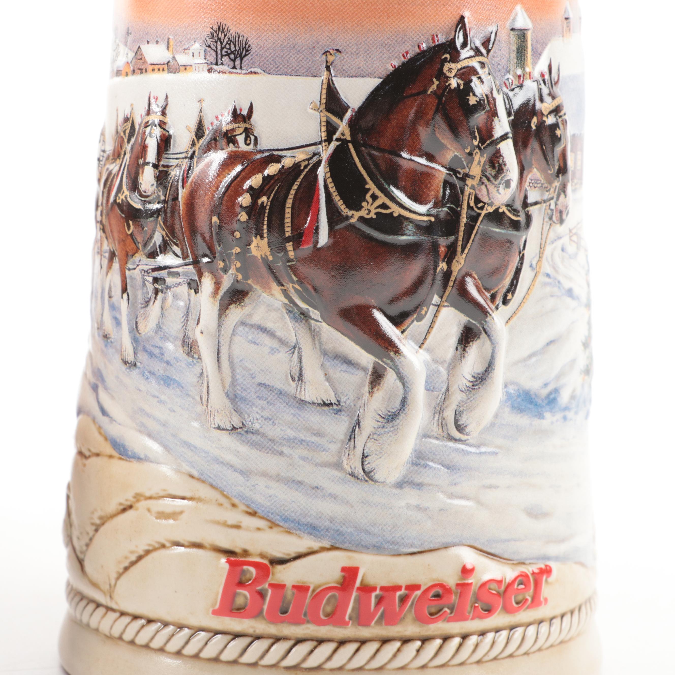 Anheuser-Busch Budweiser Holiday Collector Series and Other Beer Steins
