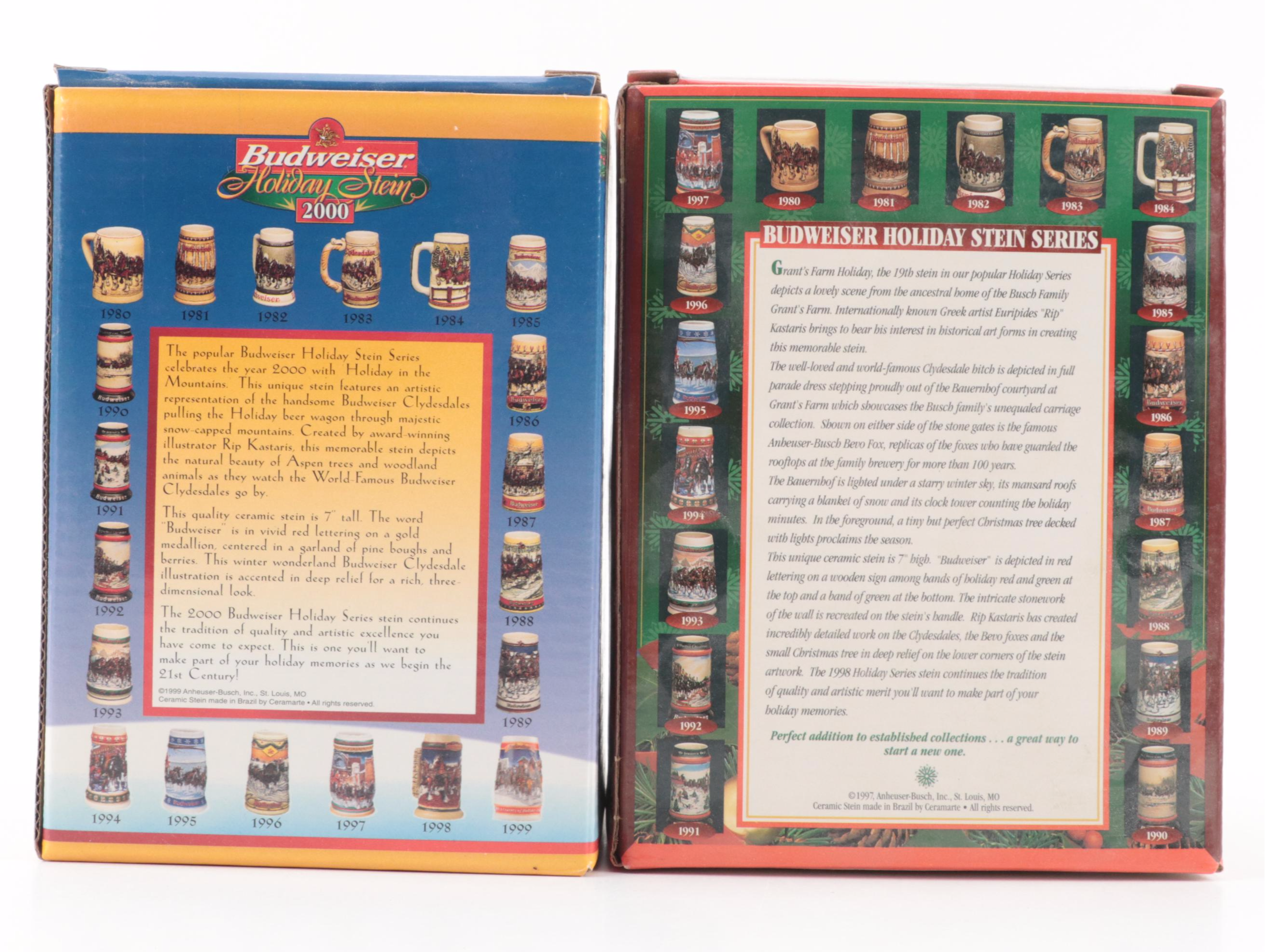 Anheuser-Busch Budweiser Holiday Collector Series and Other Beer Steins
