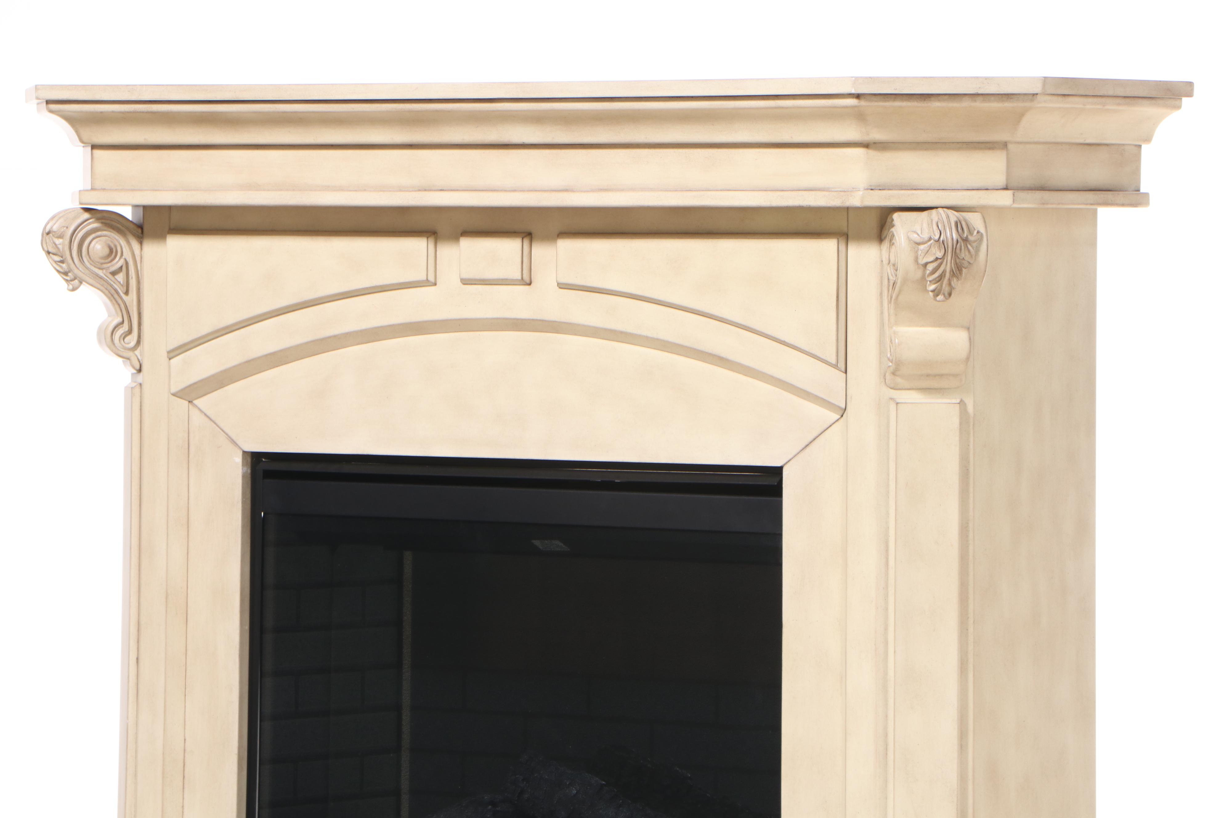 Dimplex Electric Fireplace Heater with Painted Mantel Cabinet