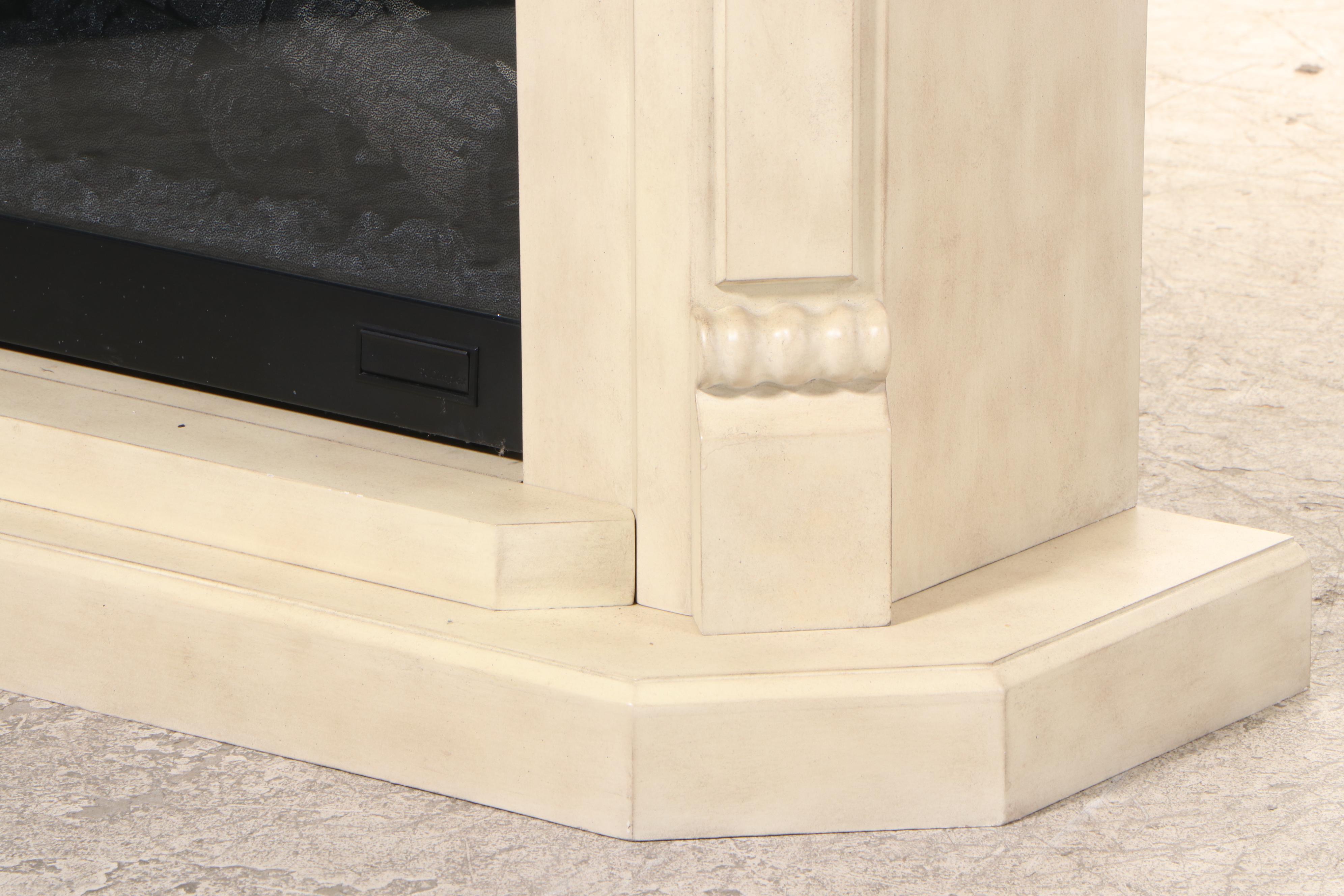 Dimplex Electric Fireplace Heater with Painted Mantel Cabinet