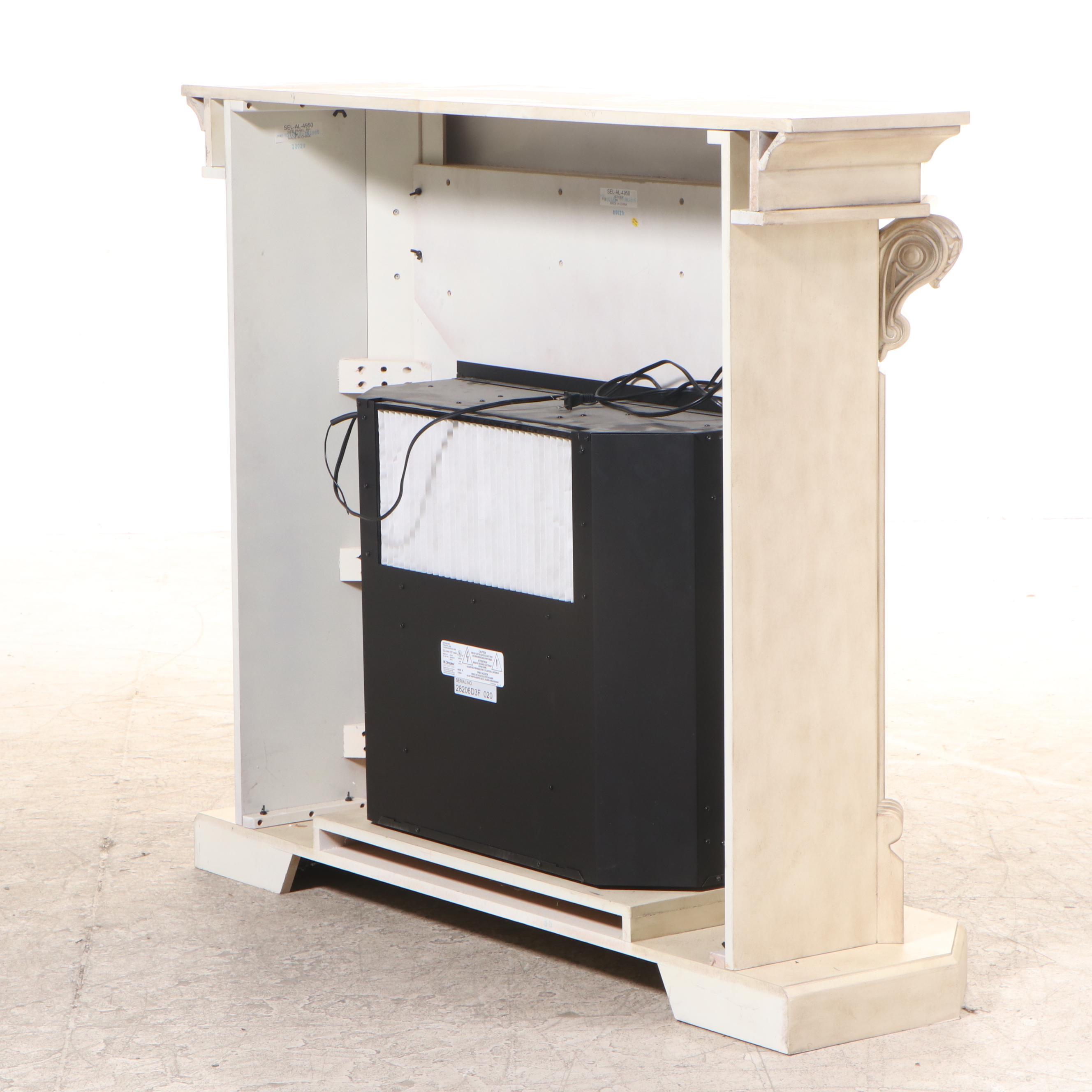 Dimplex Electric Fireplace Heater with Painted Mantel Cabinet