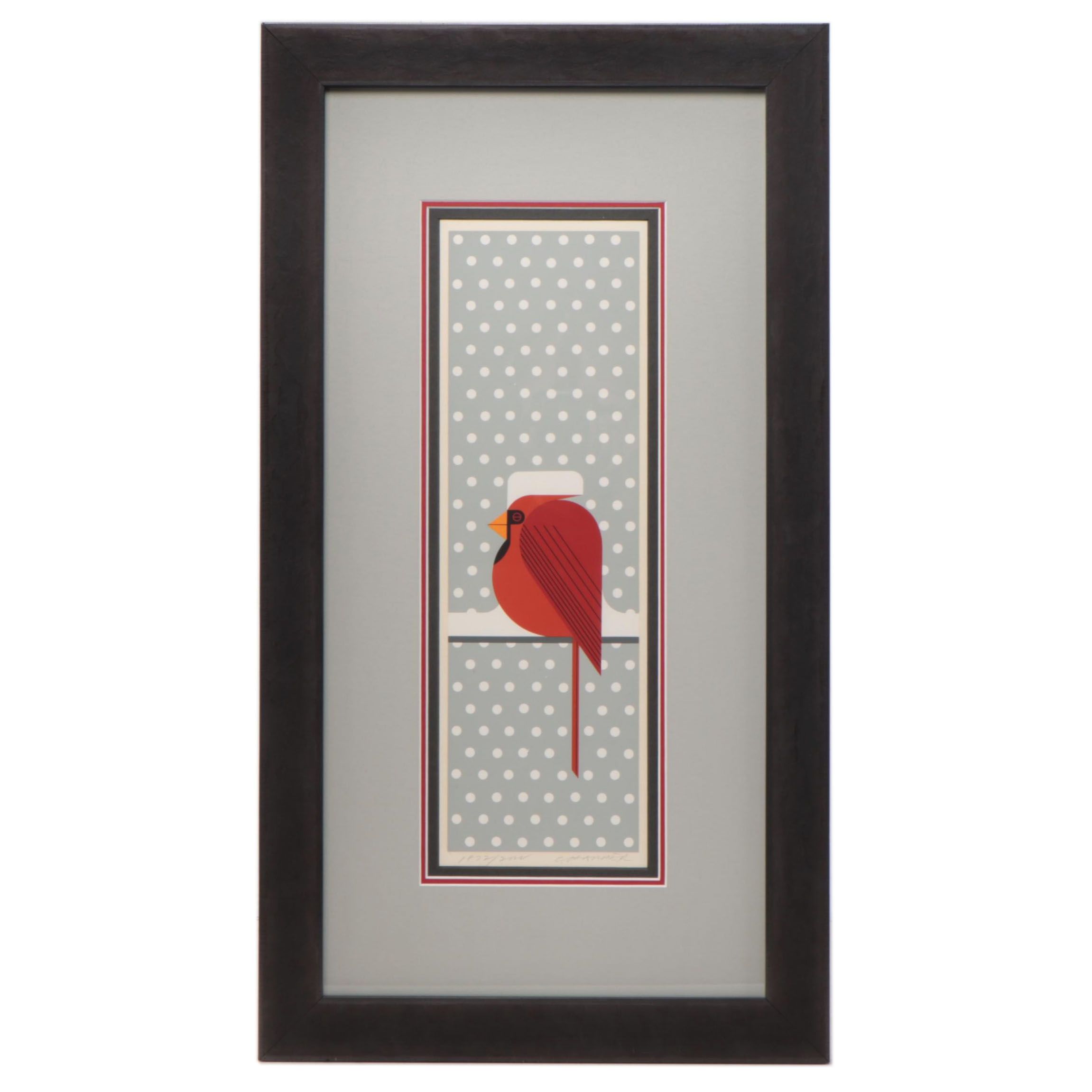 Charley Harper Serigraph "Cool Cardinal," 1974