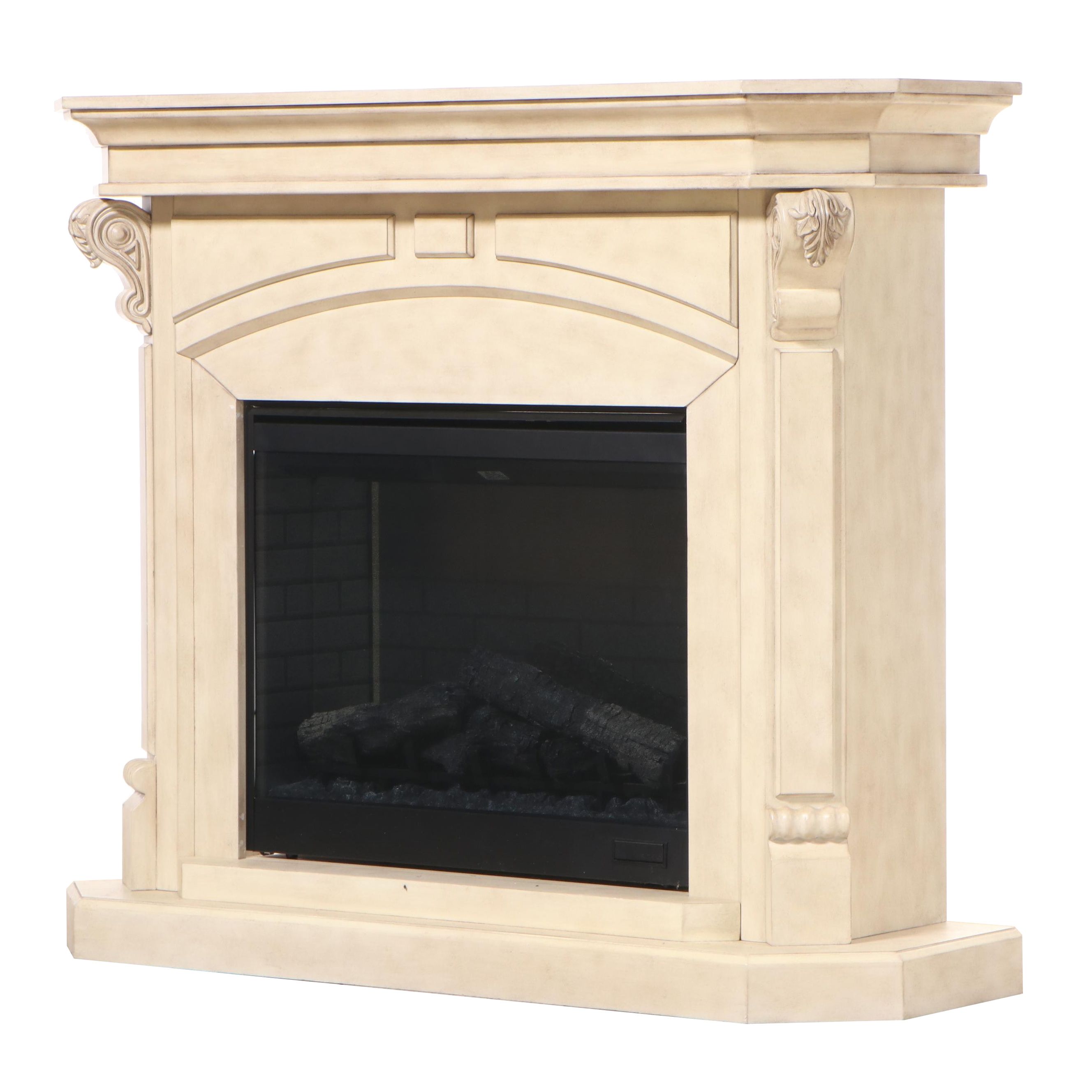 Dimplex Electric Fireplace Heater with Painted Mantel Cabinet