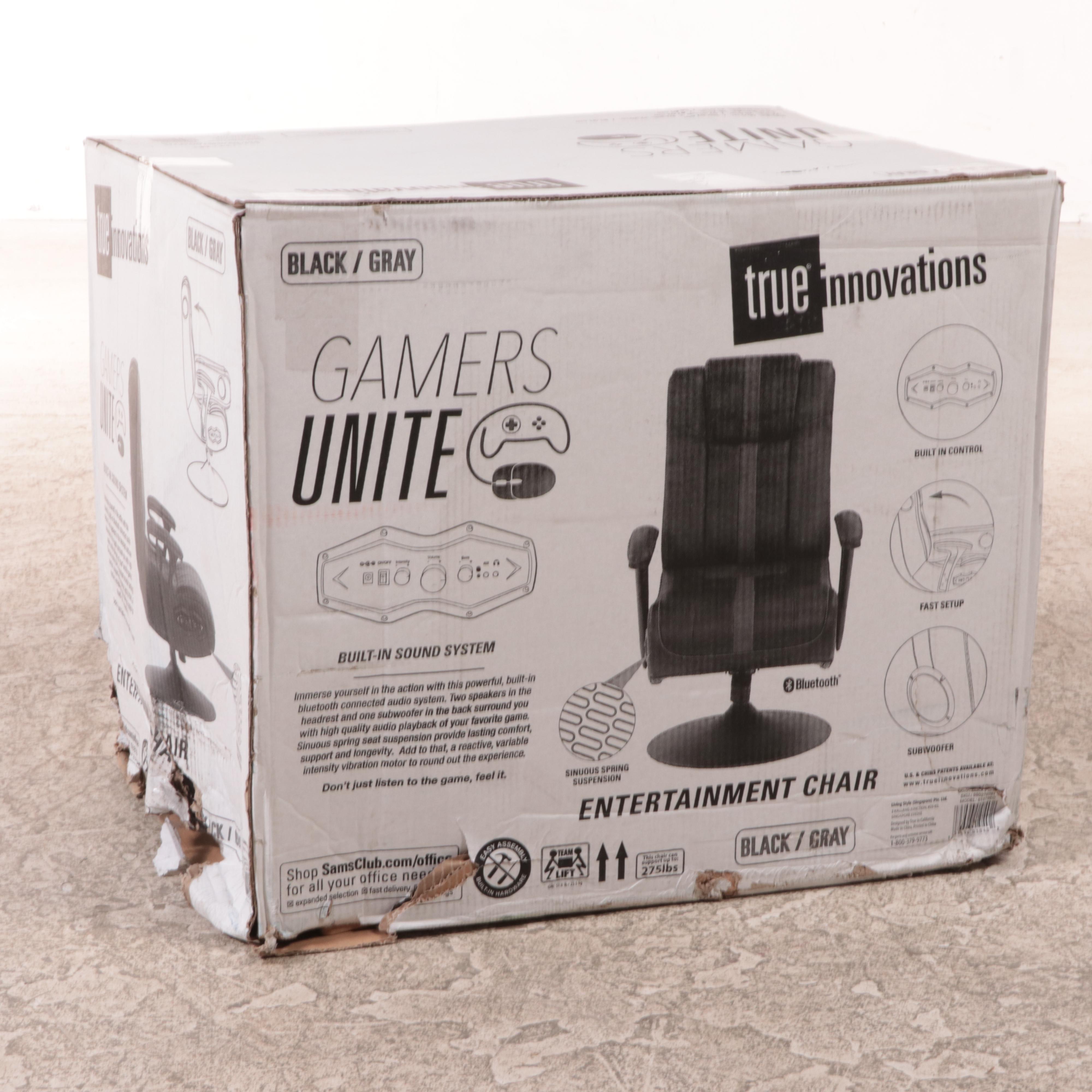 True Innovations Pedestal Gaming Chair with Built-In Sound and Vibration