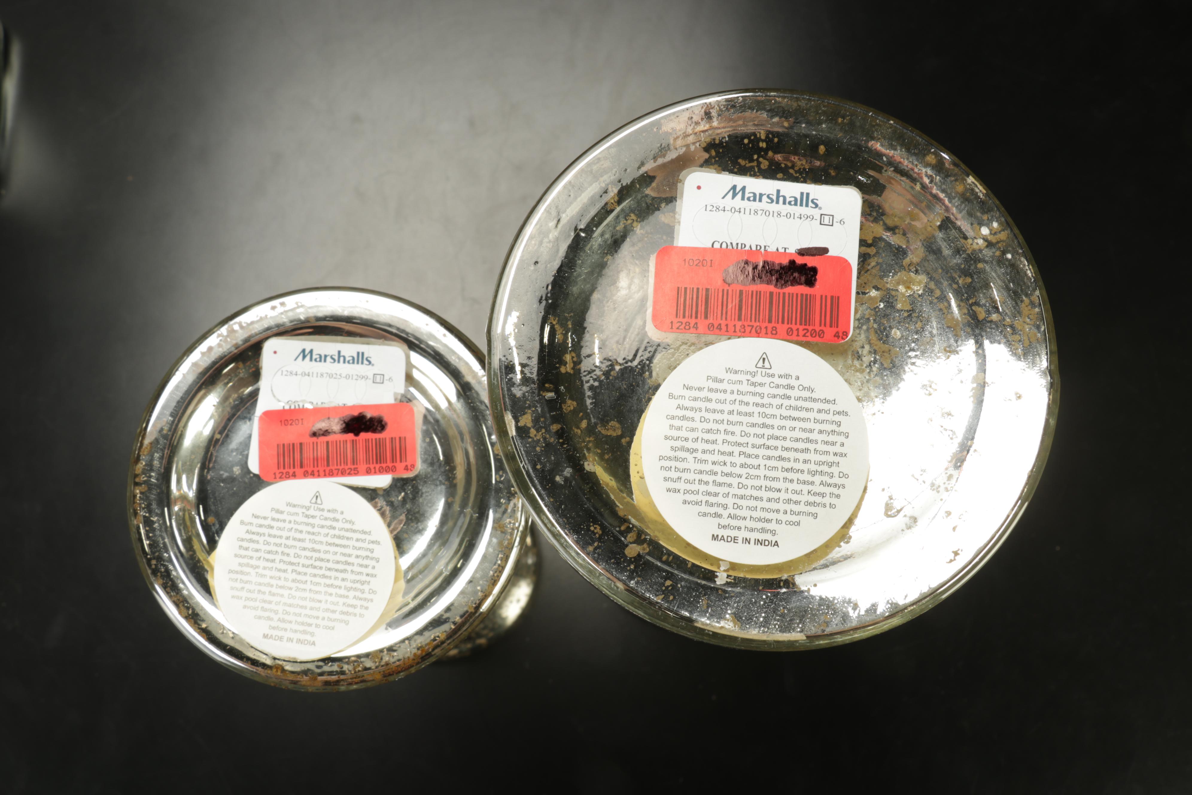 Mercury Glass Candle Holders and Vases