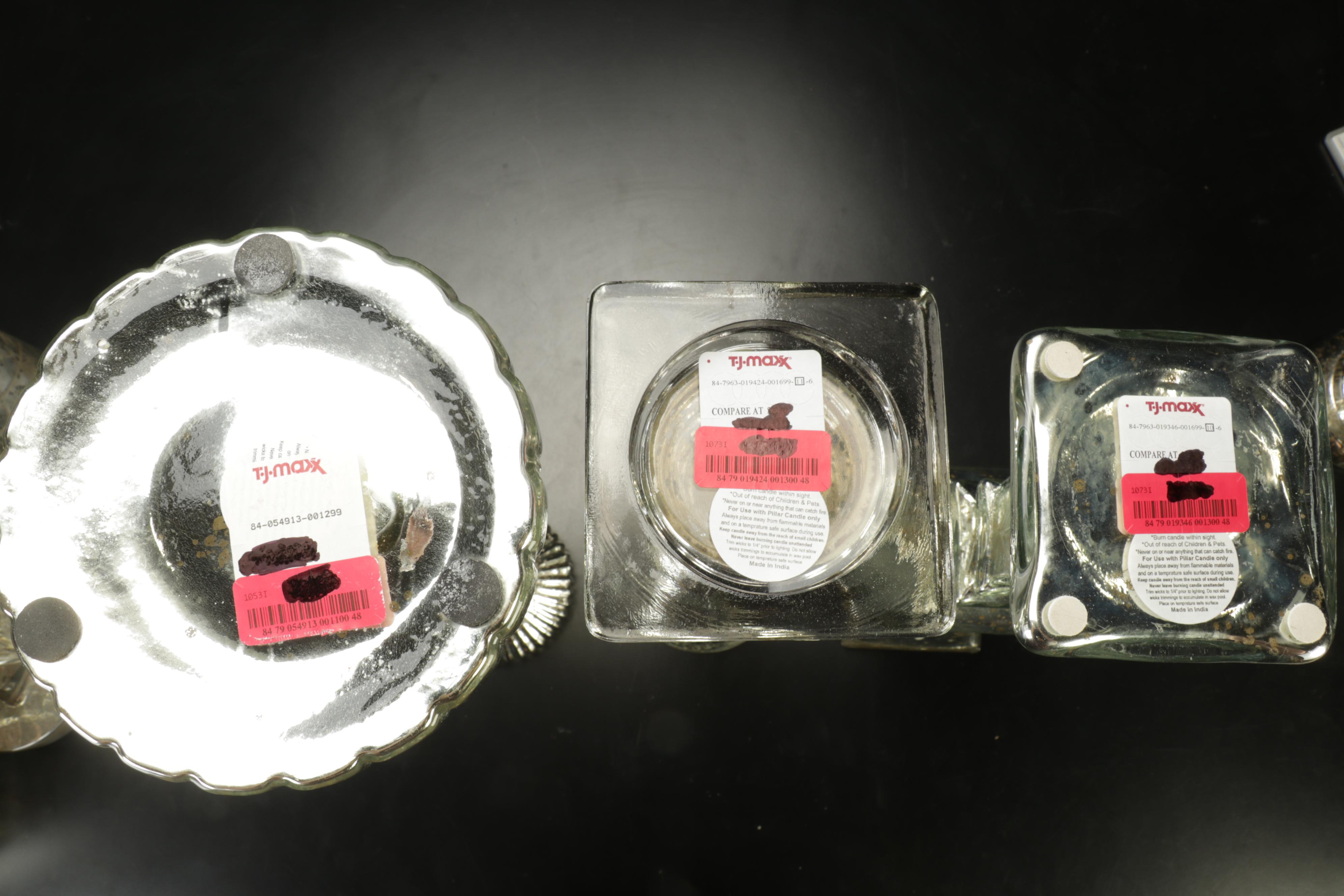 Mercury Glass Candle Holders and Vases