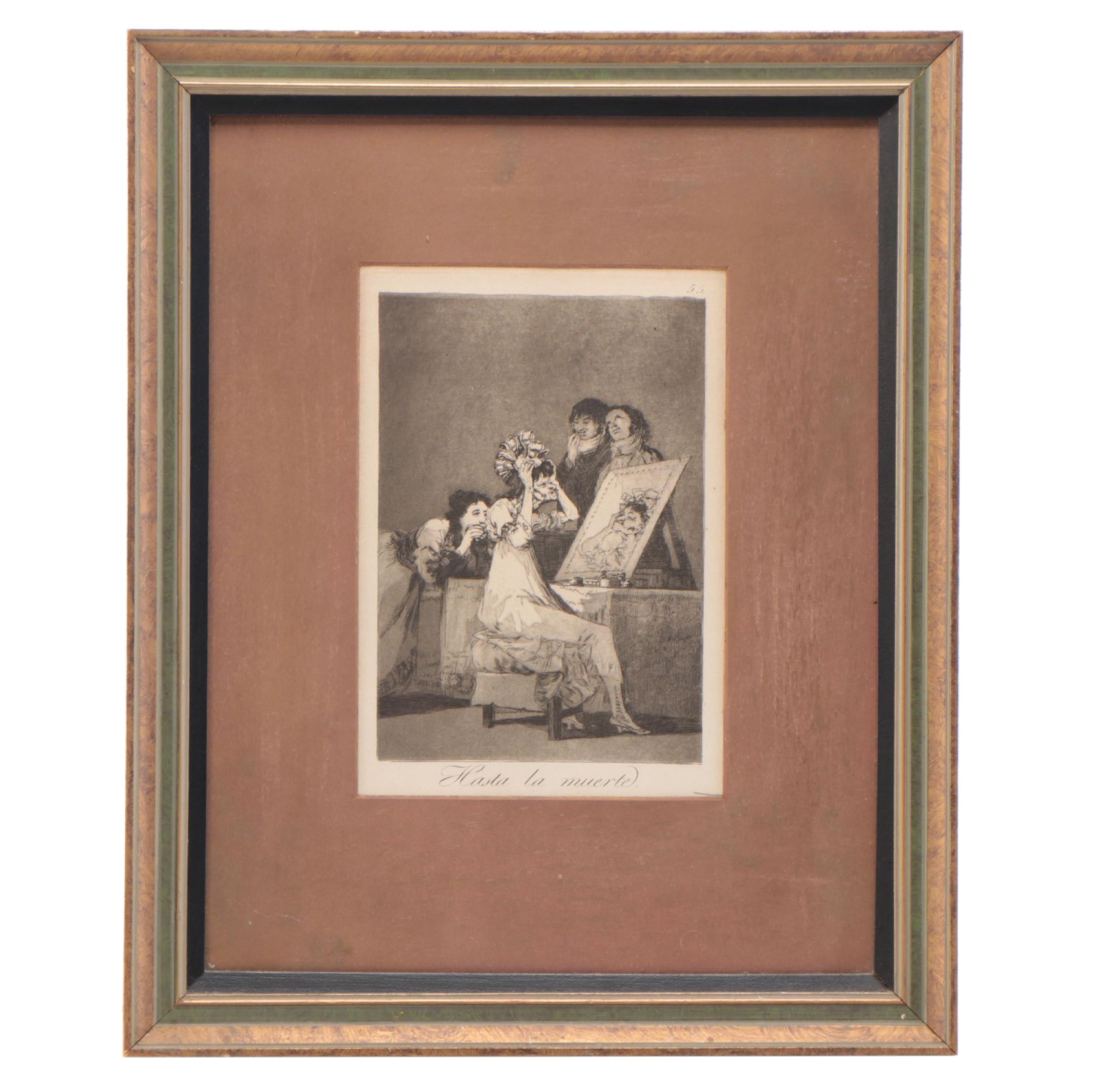 Francisco Goya Etching With Aquatint "Hasta la muerte"