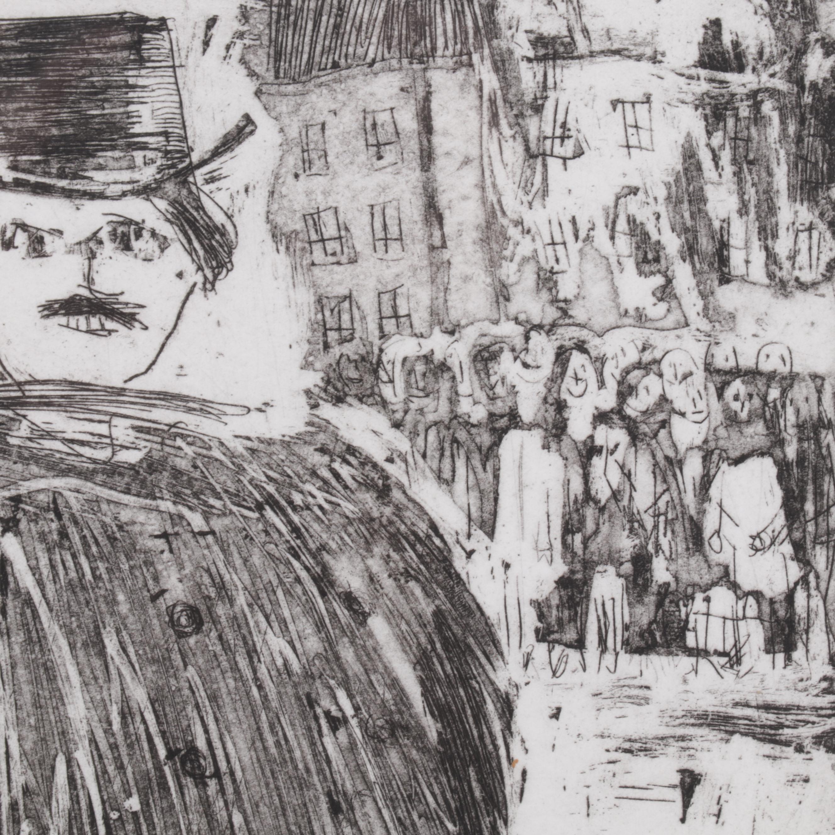 Sidney Chafetz Etching With Aquatint "Patron of the Opera," Circa 1969