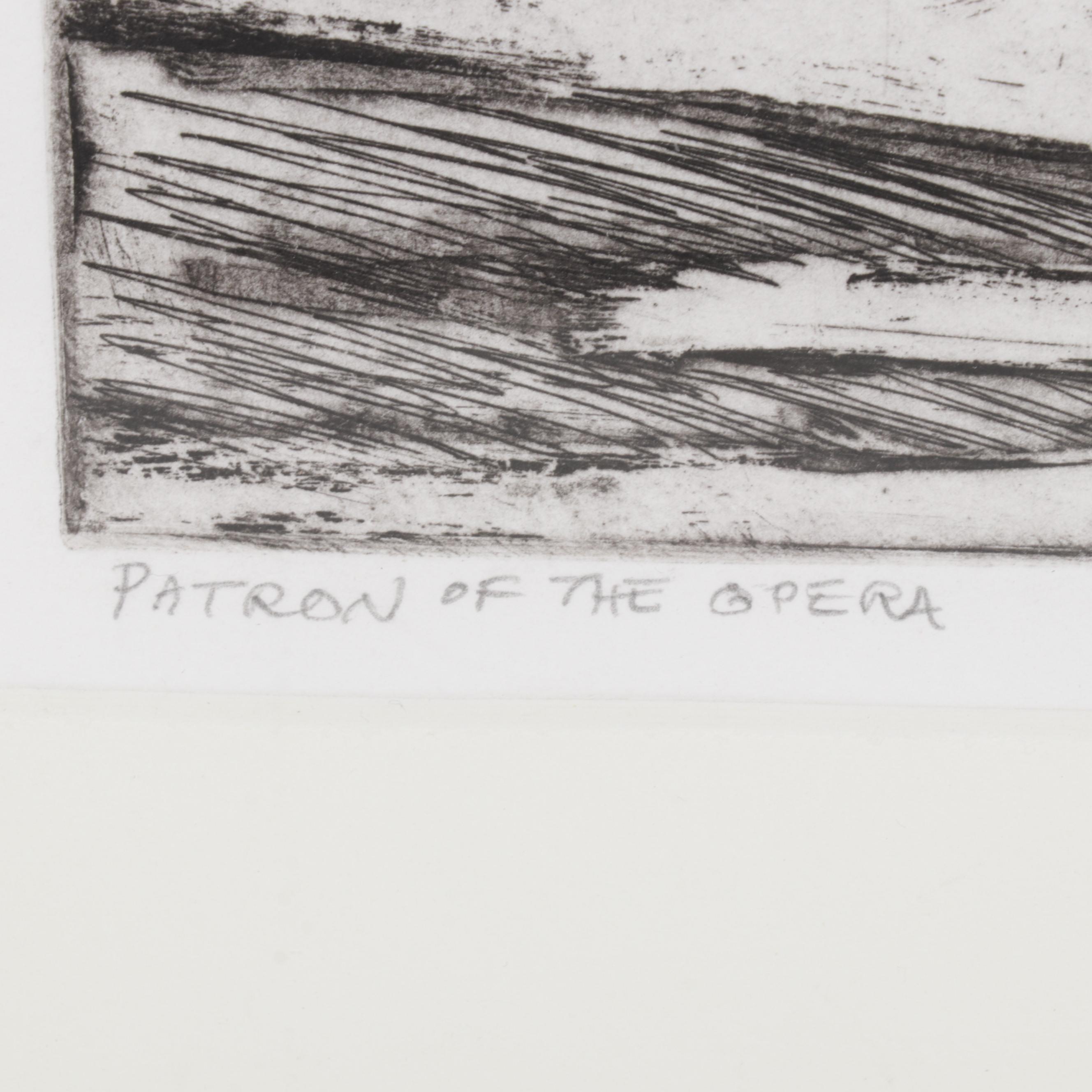 Sidney Chafetz Etching With Aquatint "Patron of the Opera," Circa 1969