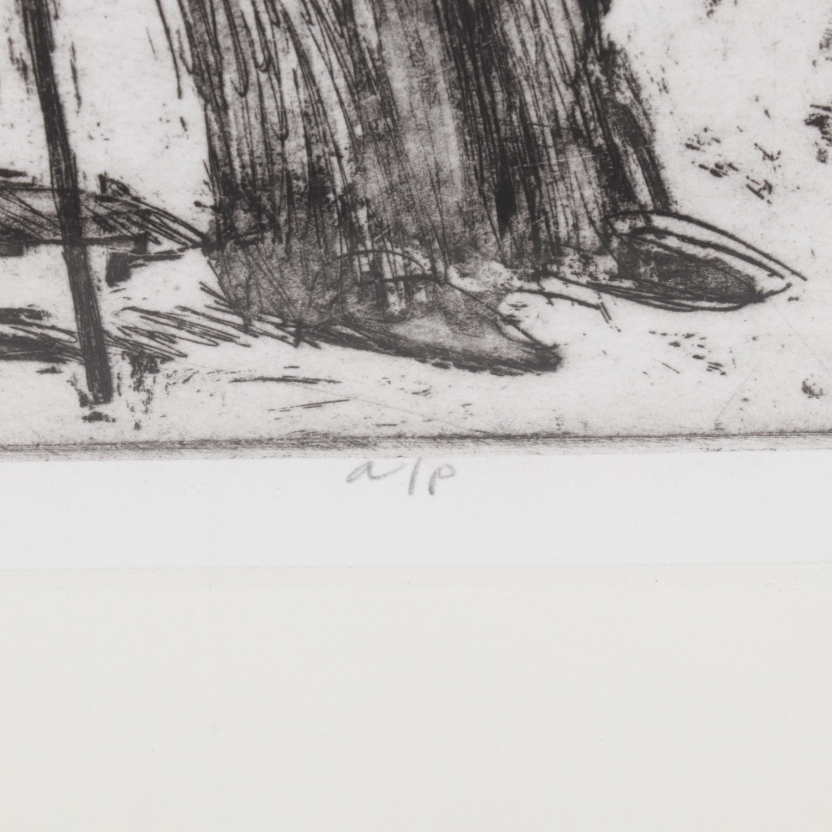 Sidney Chafetz Etching With Aquatint "Patron of the Opera," Circa 1969