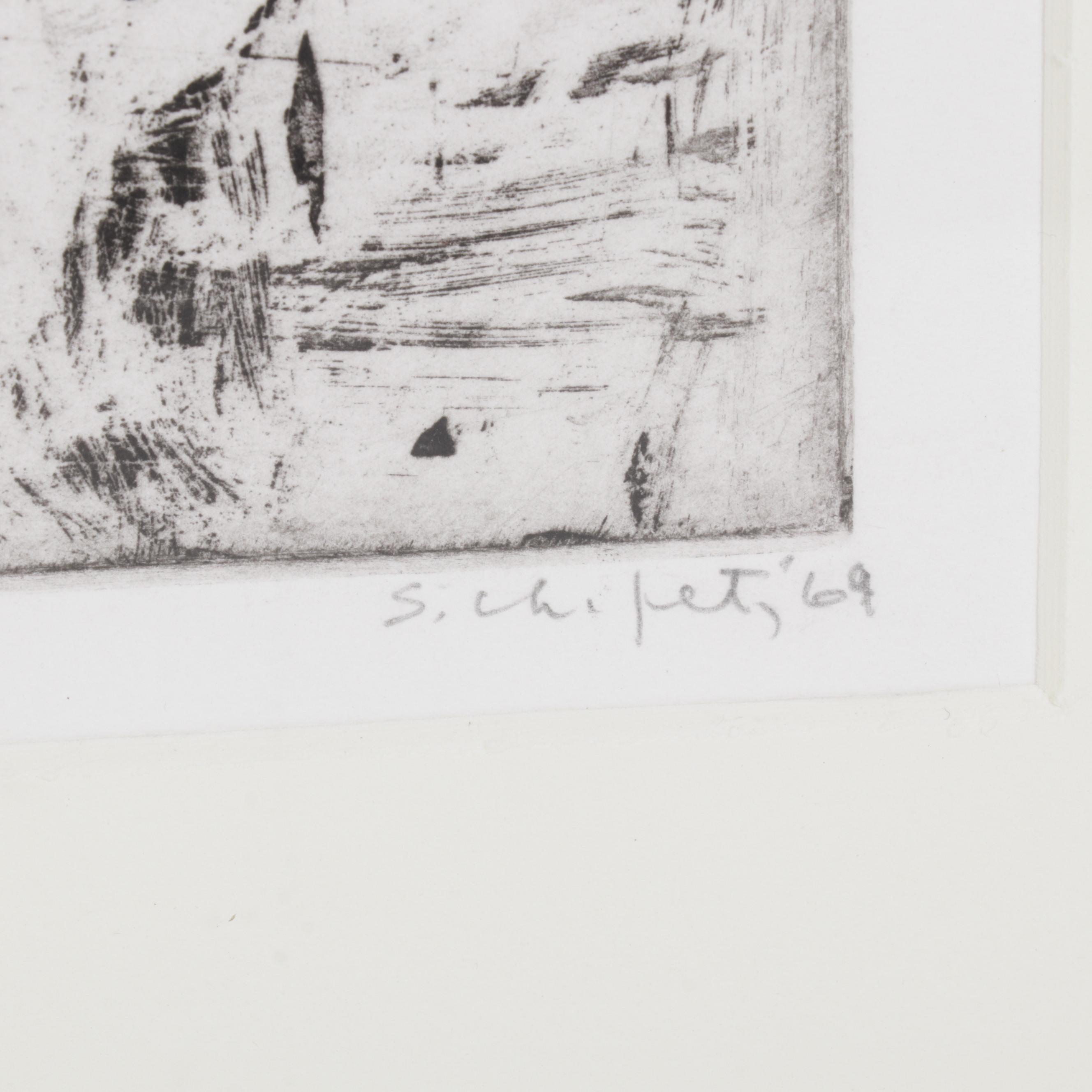 Sidney Chafetz Etching With Aquatint "Patron of the Opera," Circa 1969