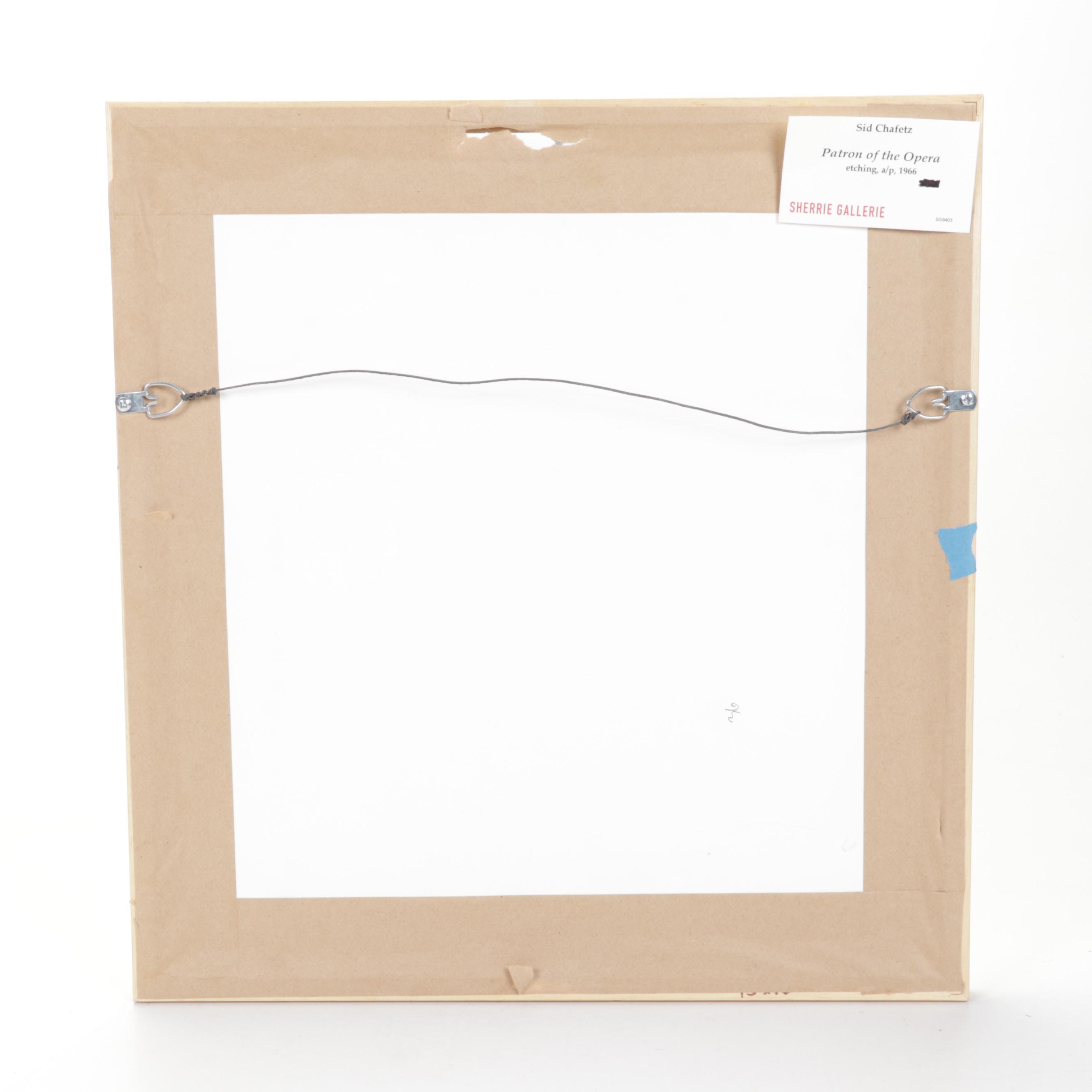 Sidney Chafetz Etching With Aquatint "Patron of the Opera," Circa 1969