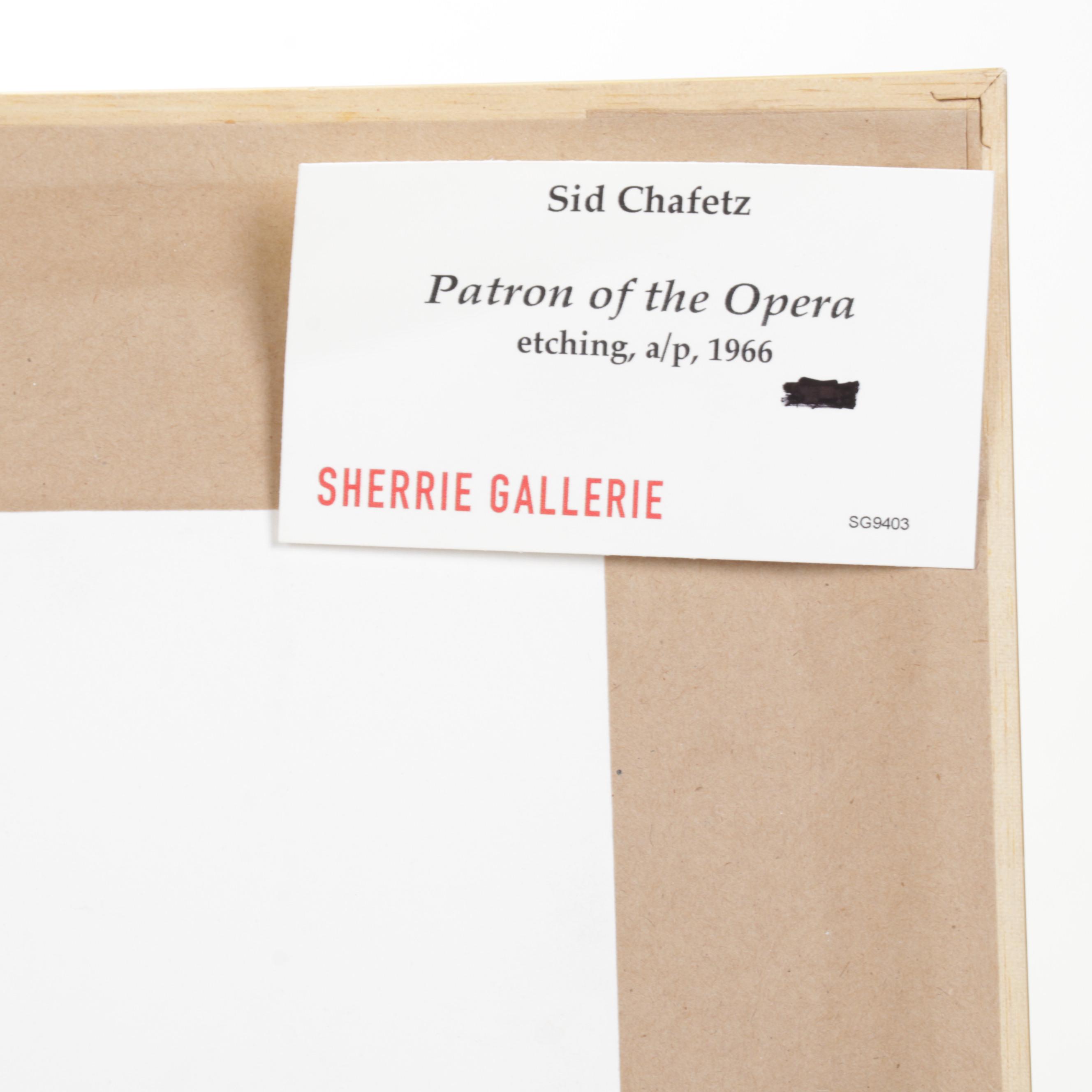 Sidney Chafetz Etching With Aquatint "Patron of the Opera," Circa 1969