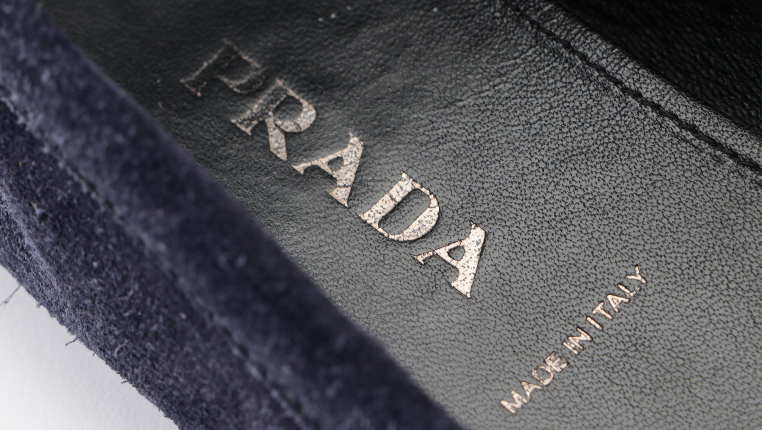 Prada Driving Loafers in Navy Blue Suede with Rubber Soles