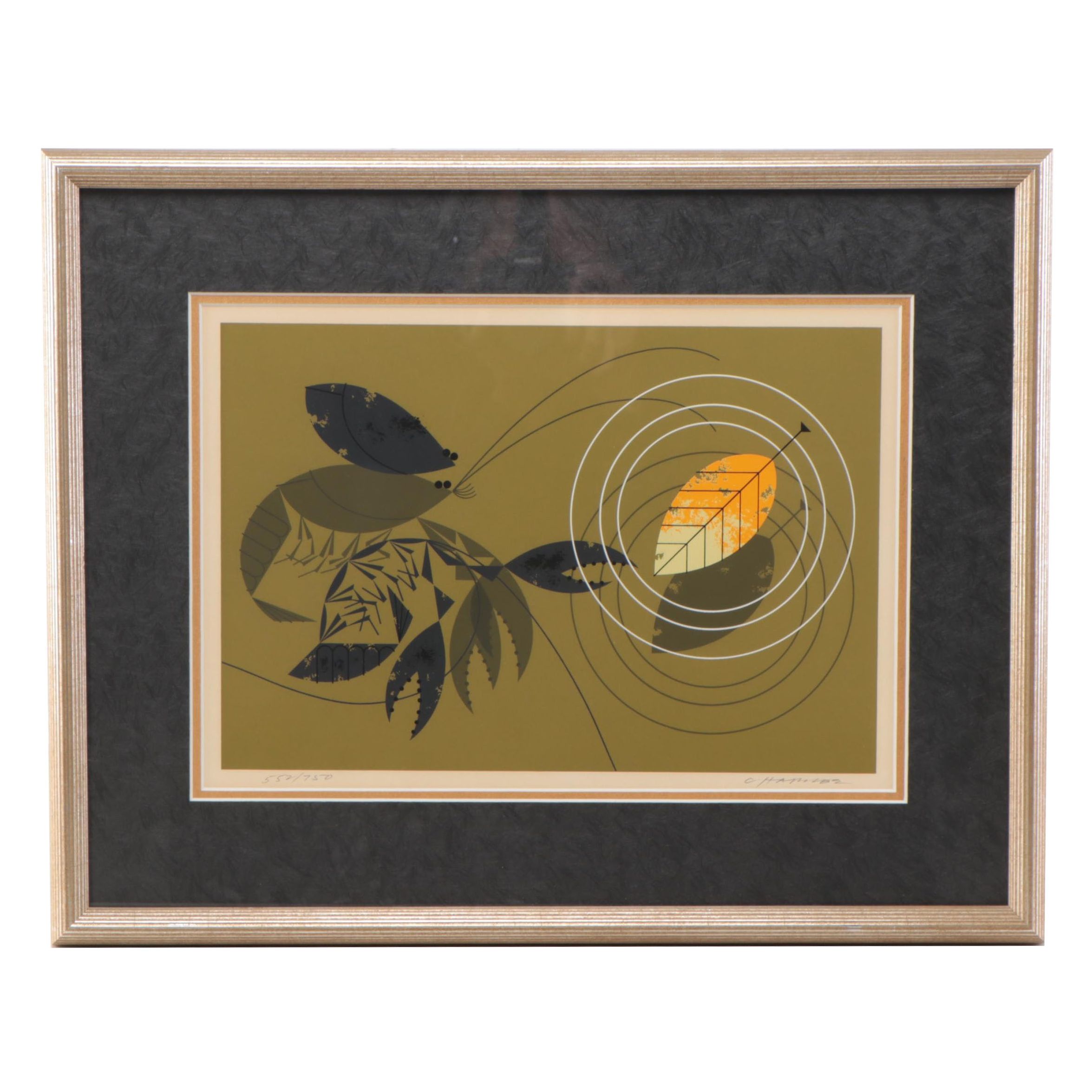 Charley Harper Serigraph "Crayfish Molting (Unzipped)," 1970
