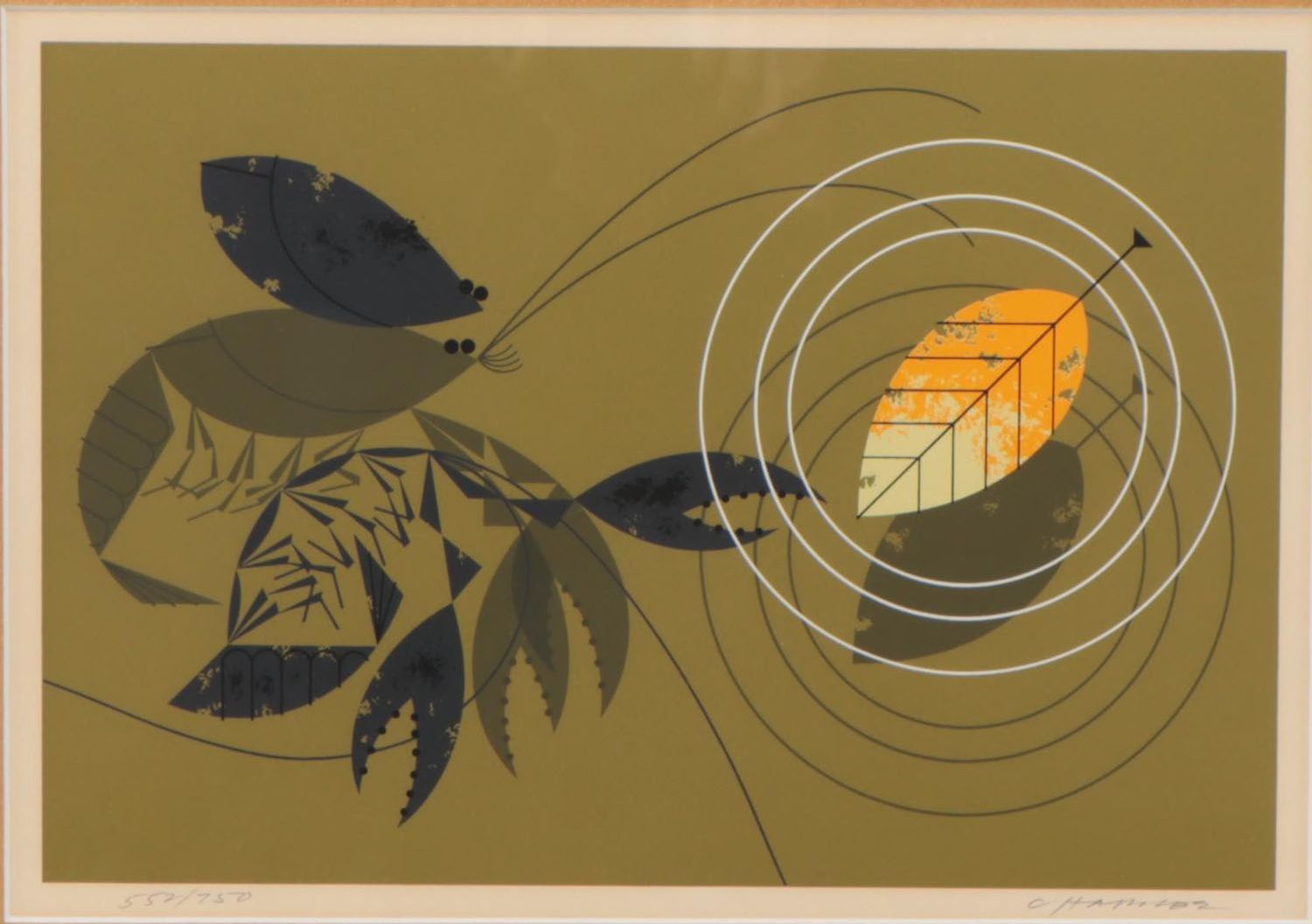 Charley Harper Serigraph "Crayfish Molting (Unzipped)," 1970