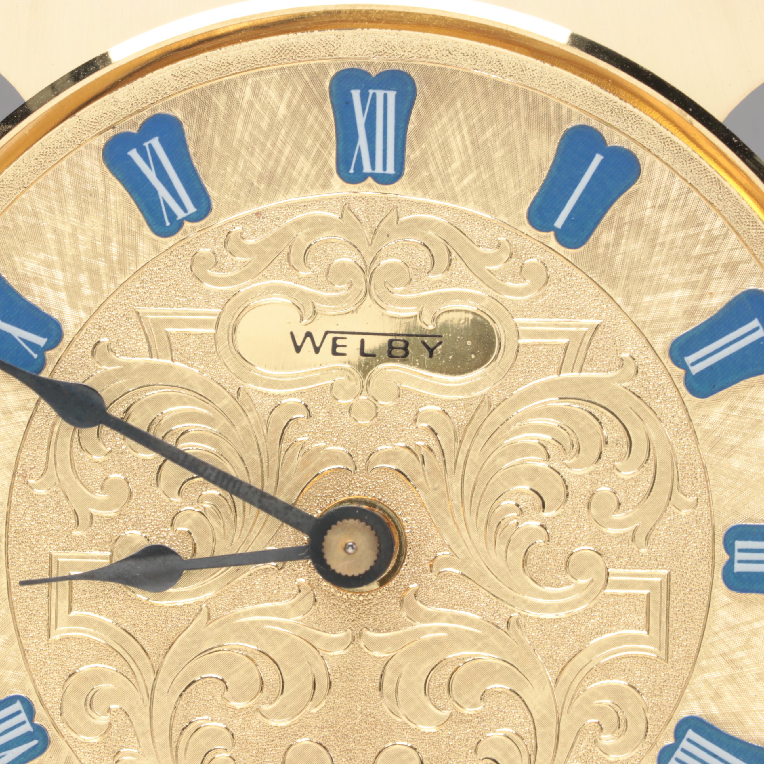 Welby German Gold Tone Anniversary Clock