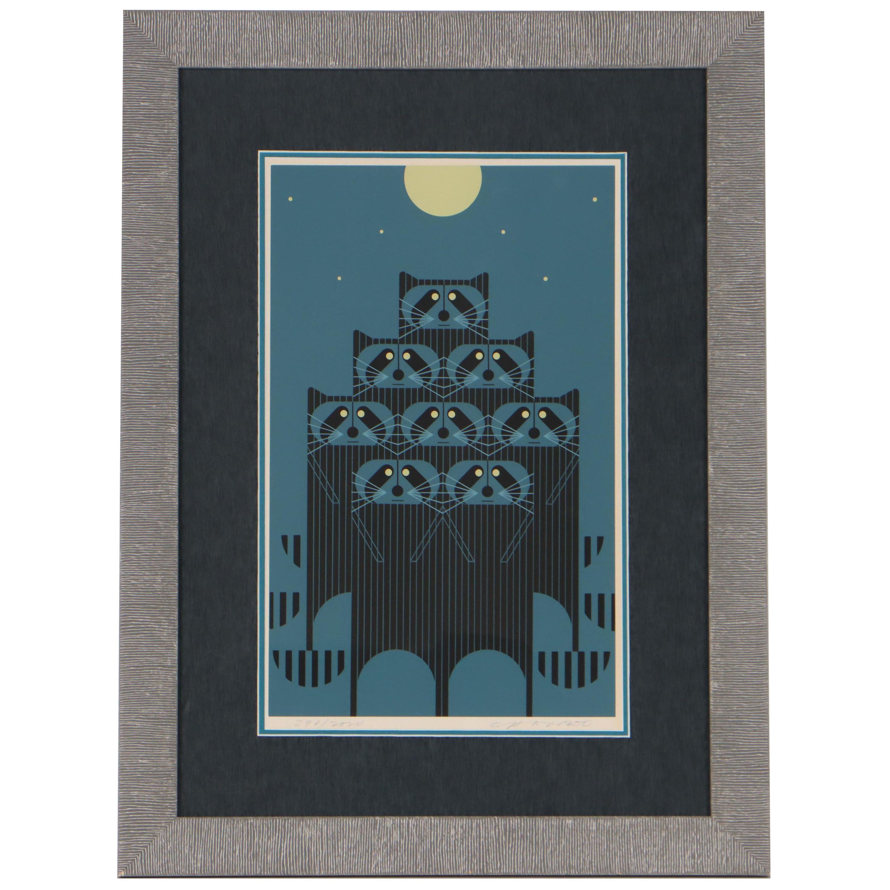 Charley Harper Serigraph "Raccpack," 1975