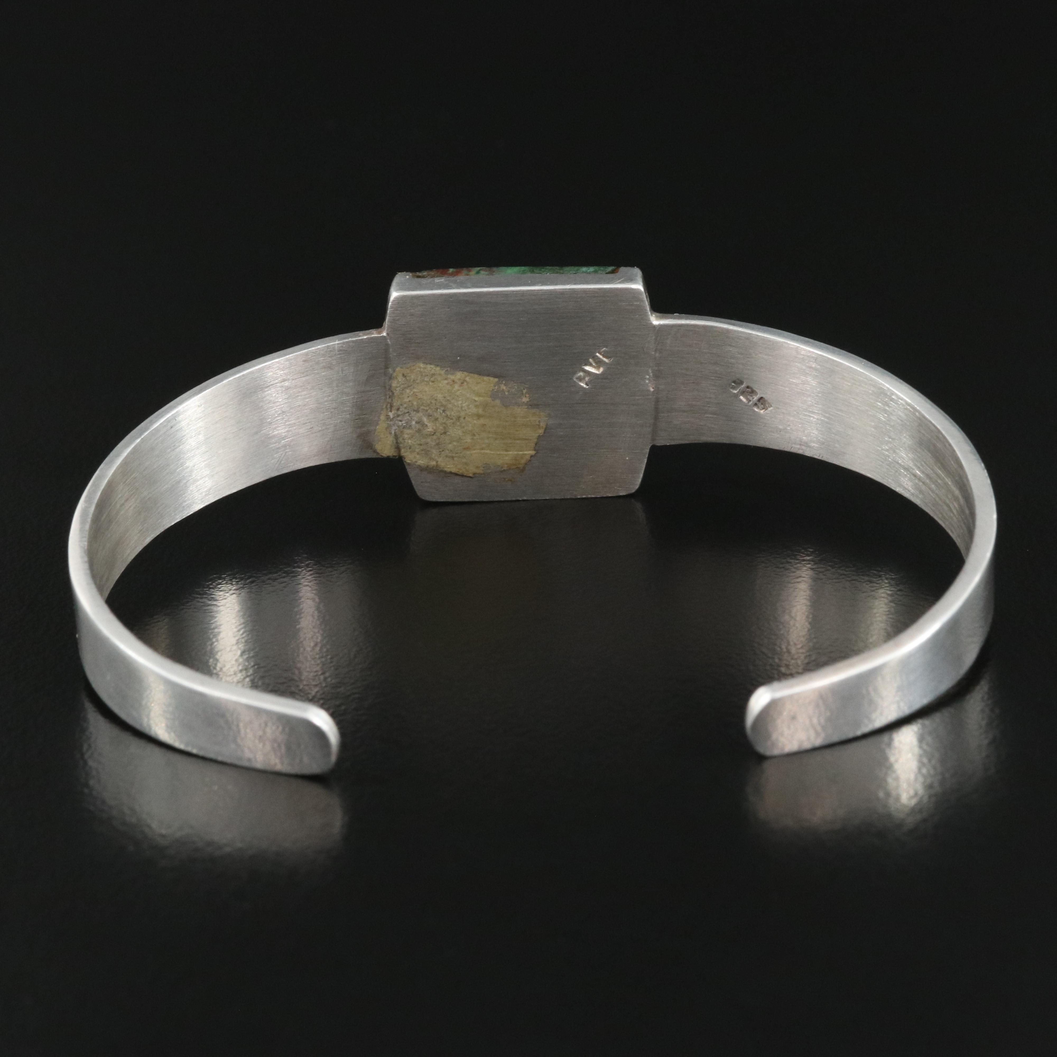 Signed Sterling Tiger's Eye, Sodalite and Eilat Stone Cuff