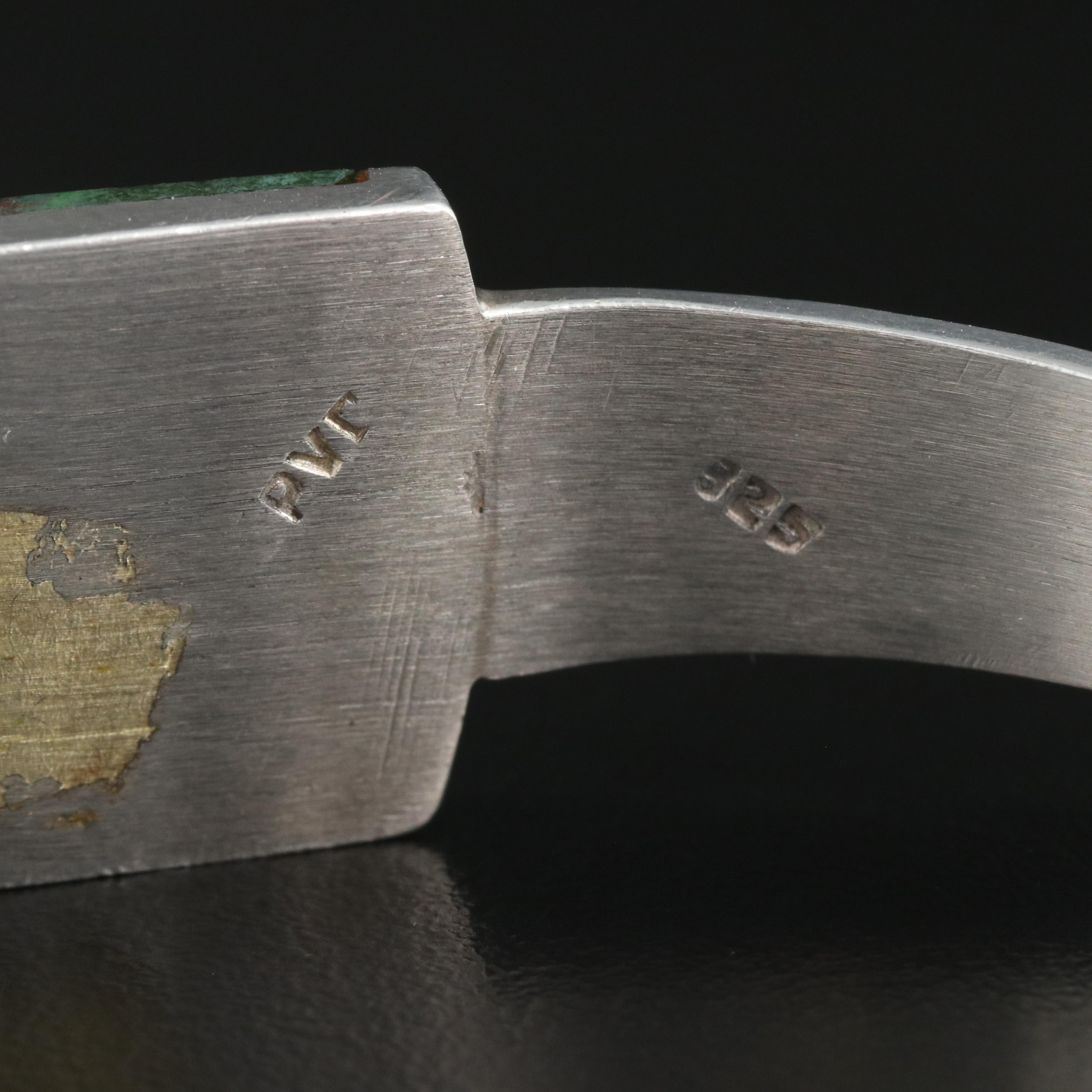 Signed Sterling Tiger's Eye, Sodalite and Eilat Stone Cuff