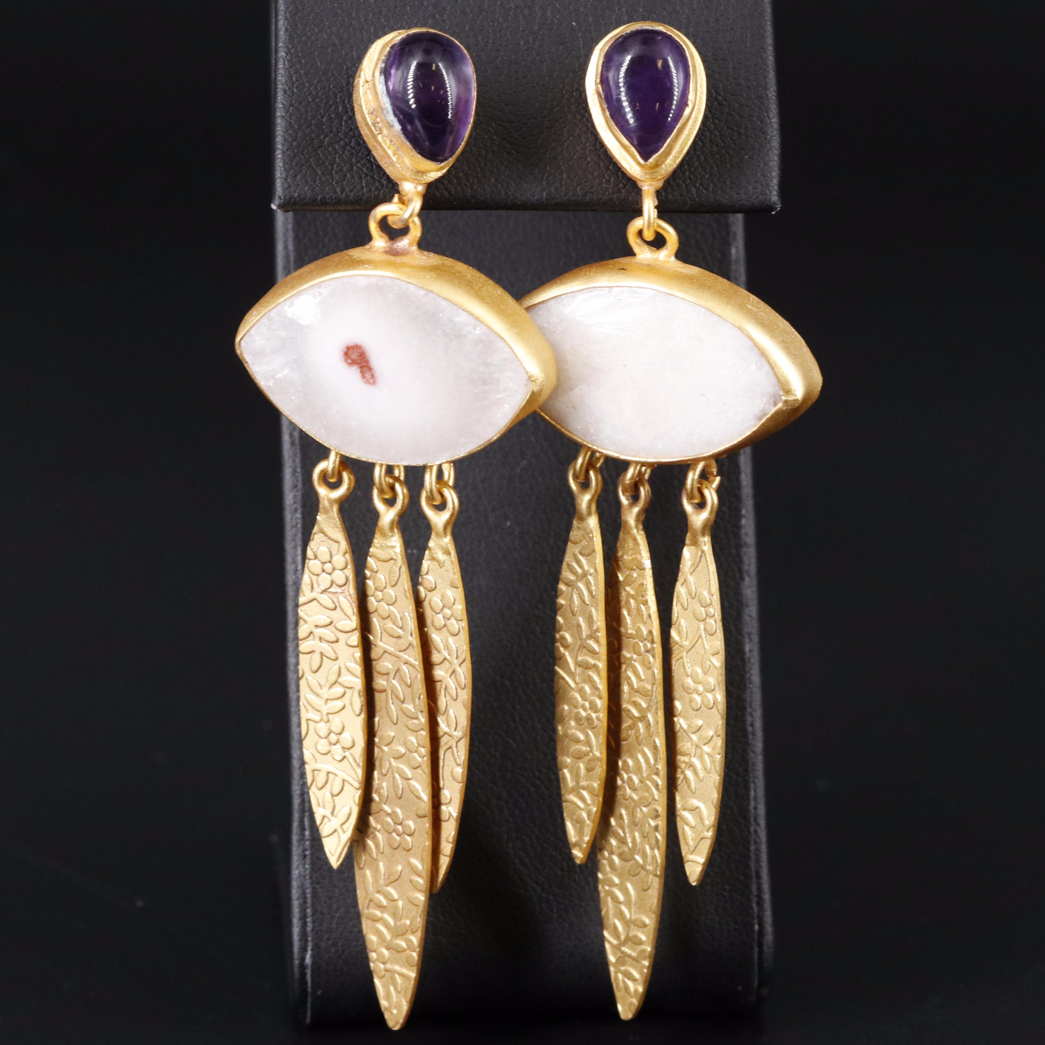 Gemstone Chandelier Earrings