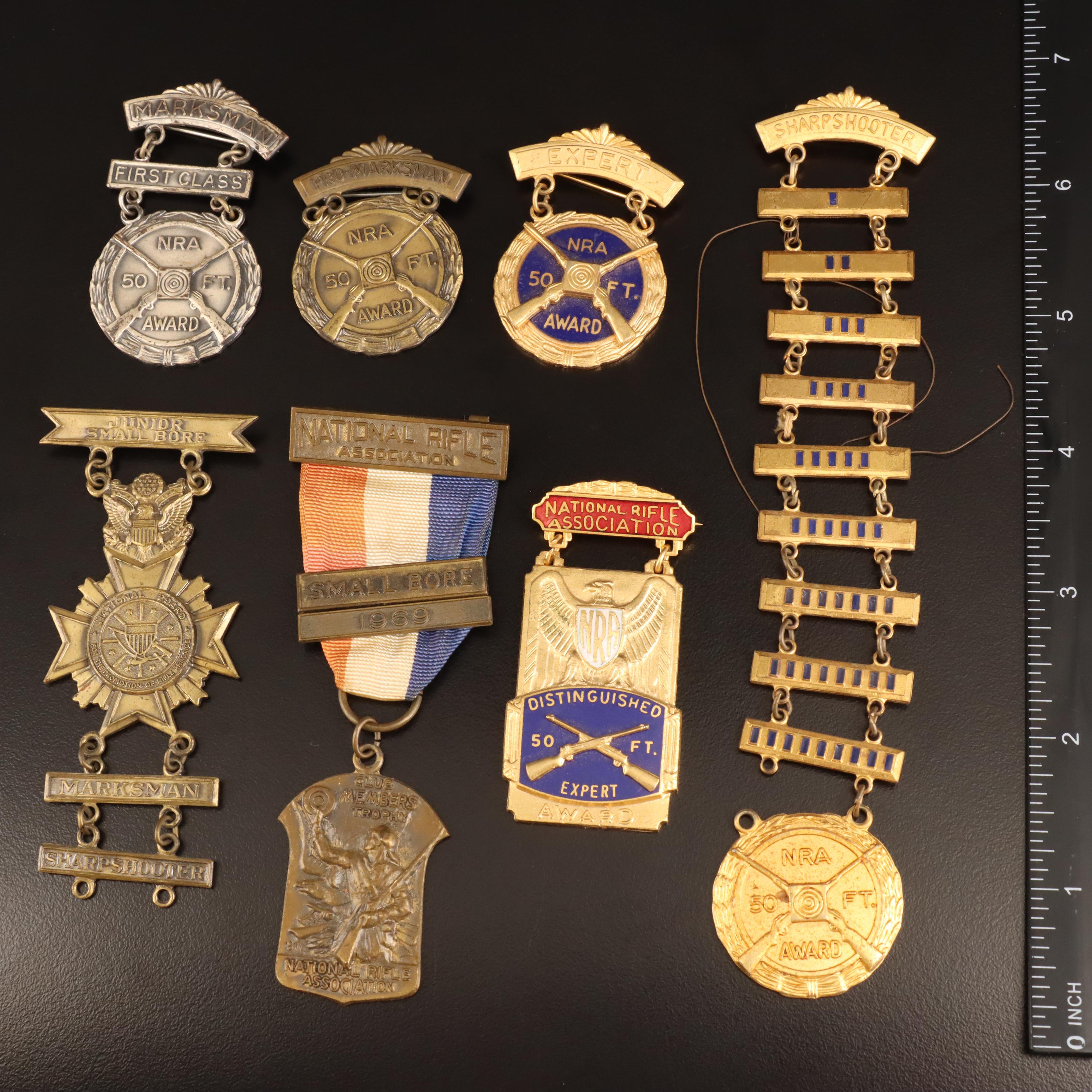 Marksman Badges Featuring National Rifle Association