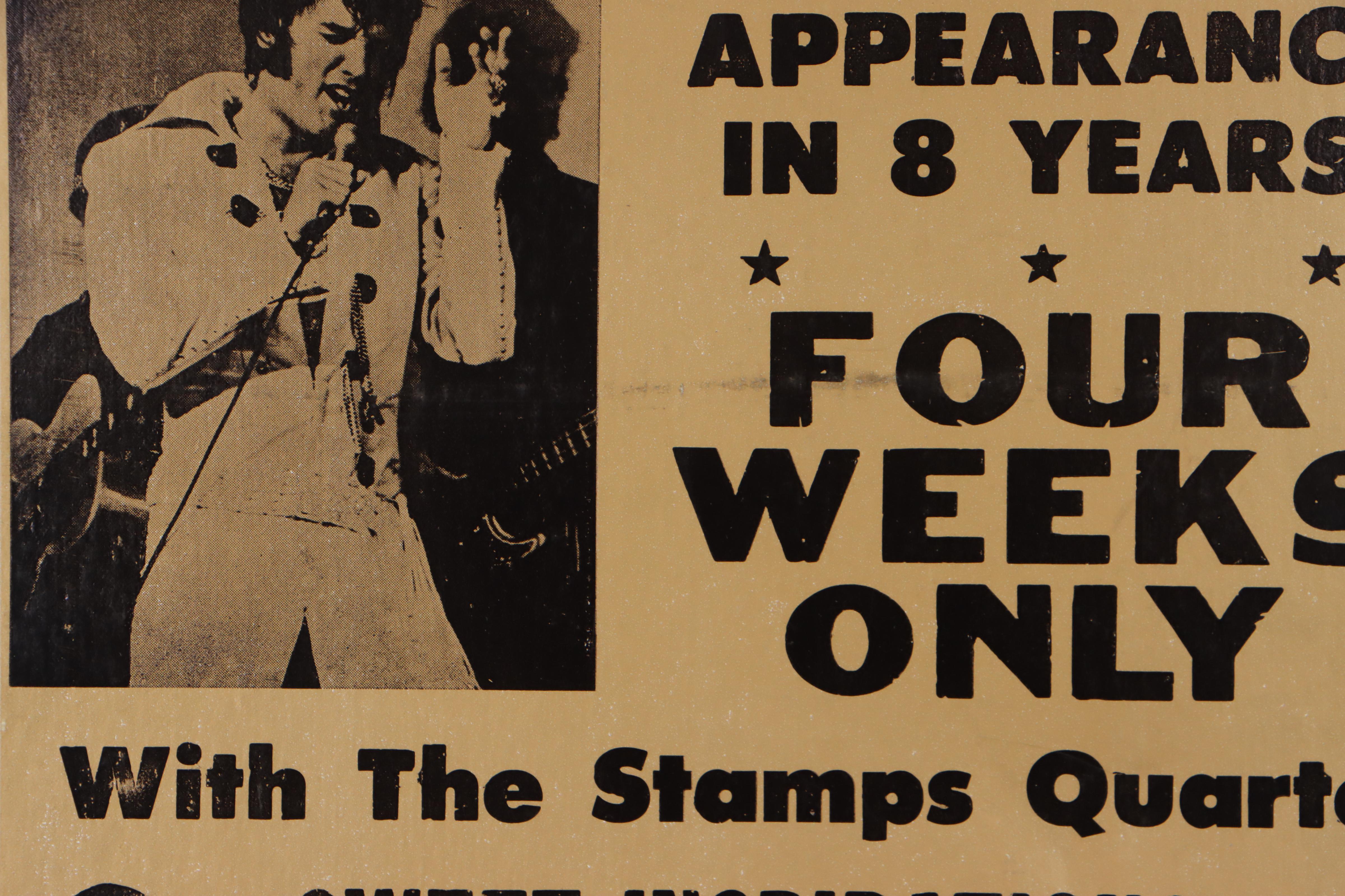 Elvis Concert Poster For International Hotel, Las Vegas