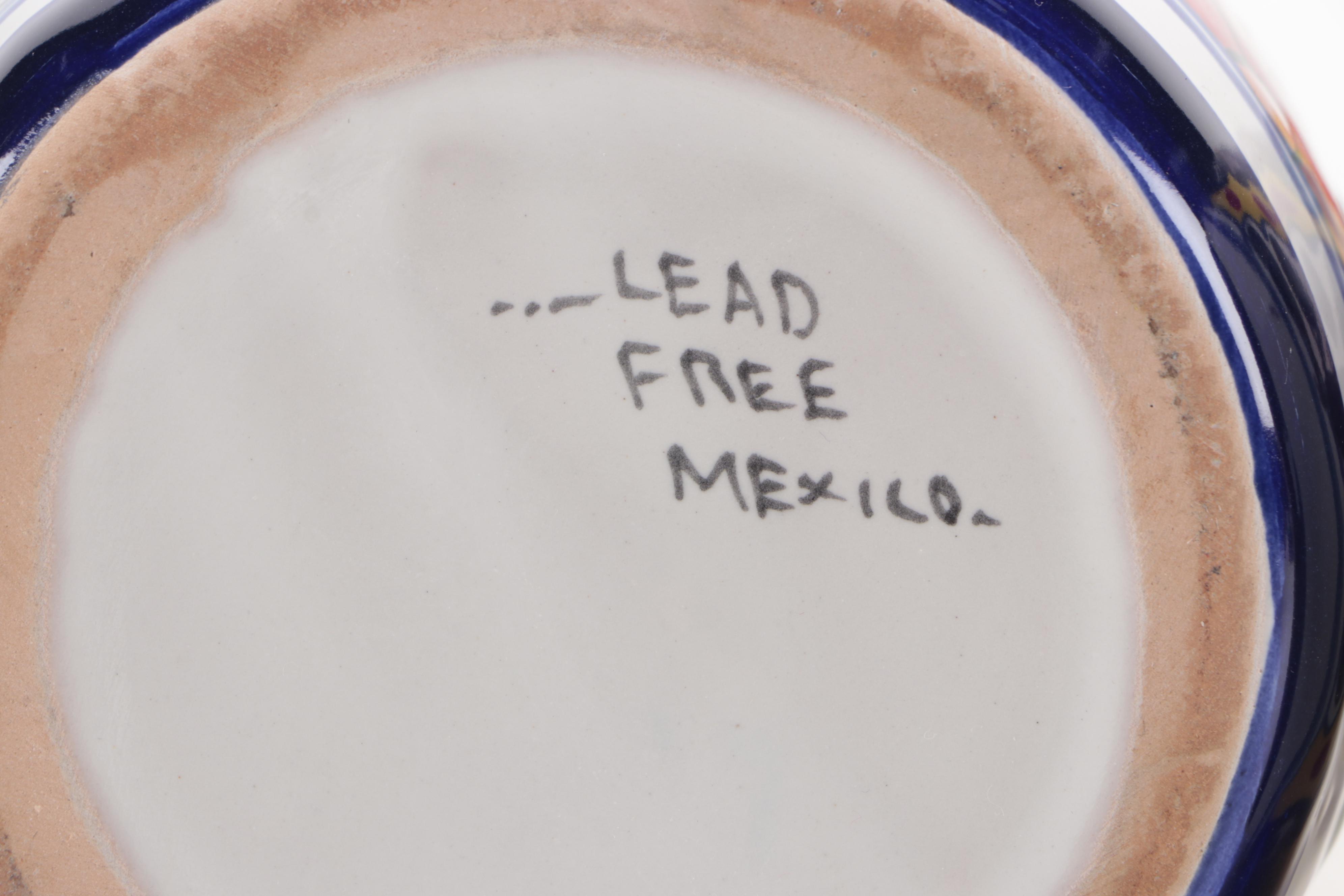 Mexican Hand-Painted Talavera Pottery Vases