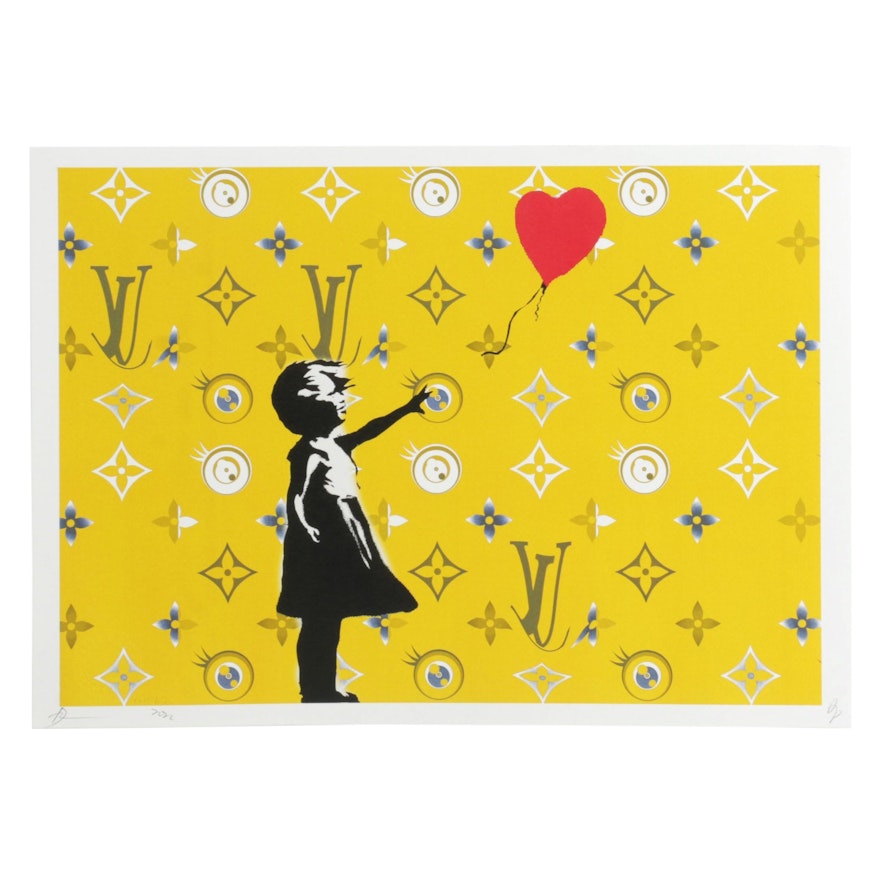 Death NYC Pop Art Graphic Print Homage to Banksy and Louis Vuitton, 2022