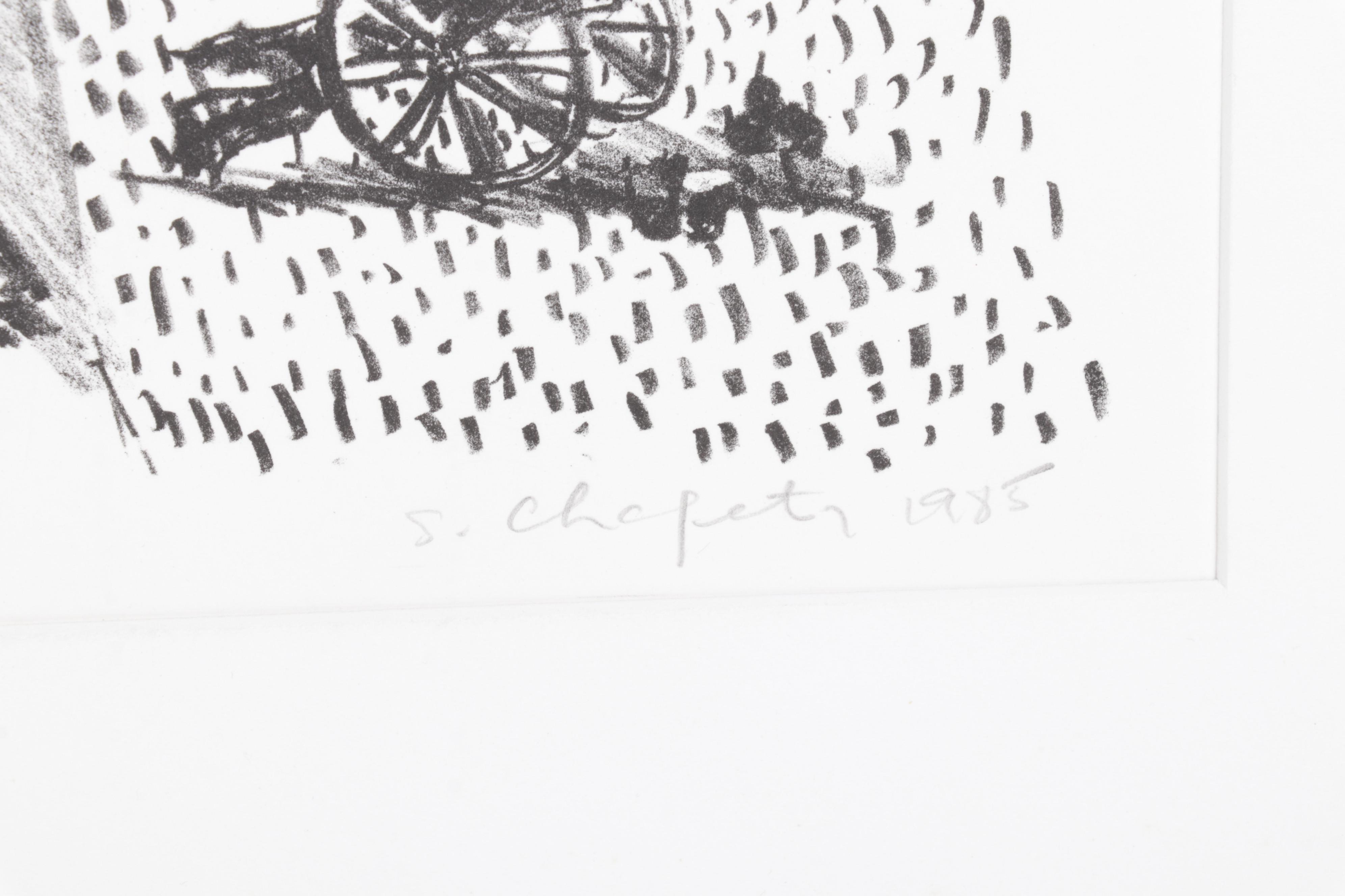 Sidney Chafetz Lithograph "Monumental Ephemera II," 1985