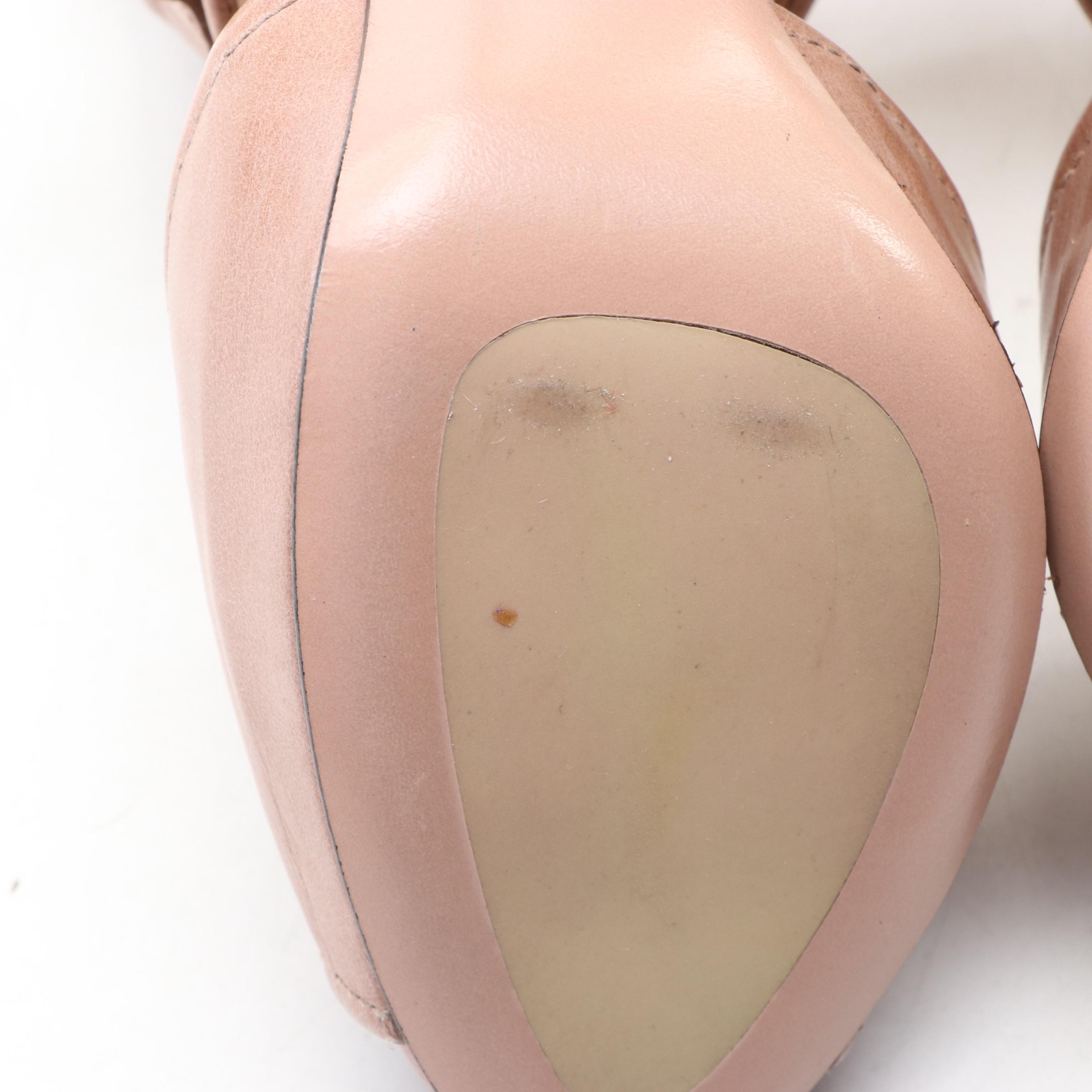 Prada 95mm Peep-Toe Platform Cage Booties in Waxed Leather