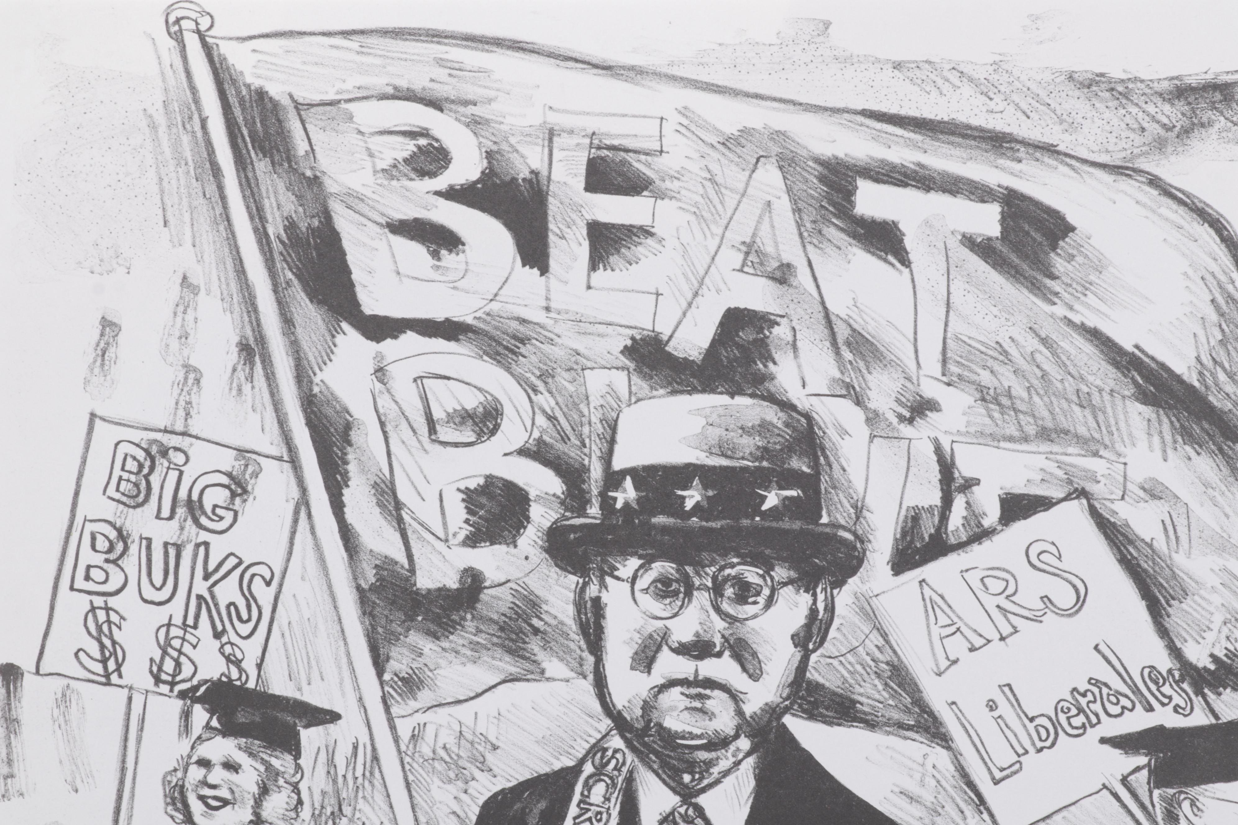 Sidney Chafetz OSU Vs. Michigan Lithograph "Beat Blue," 1987