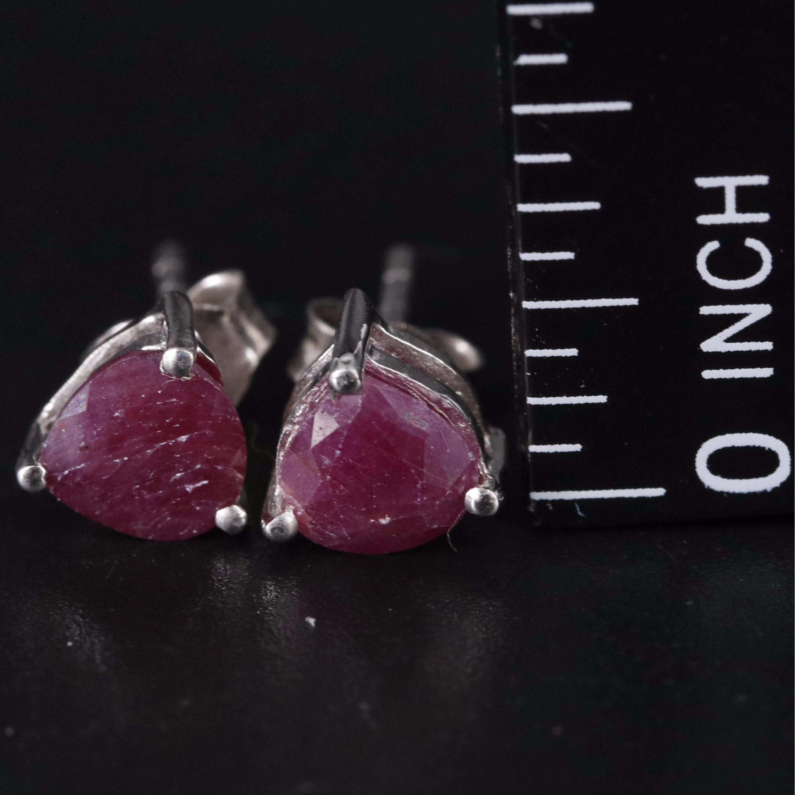 Sterling Silver Gemstone Stud Earrings