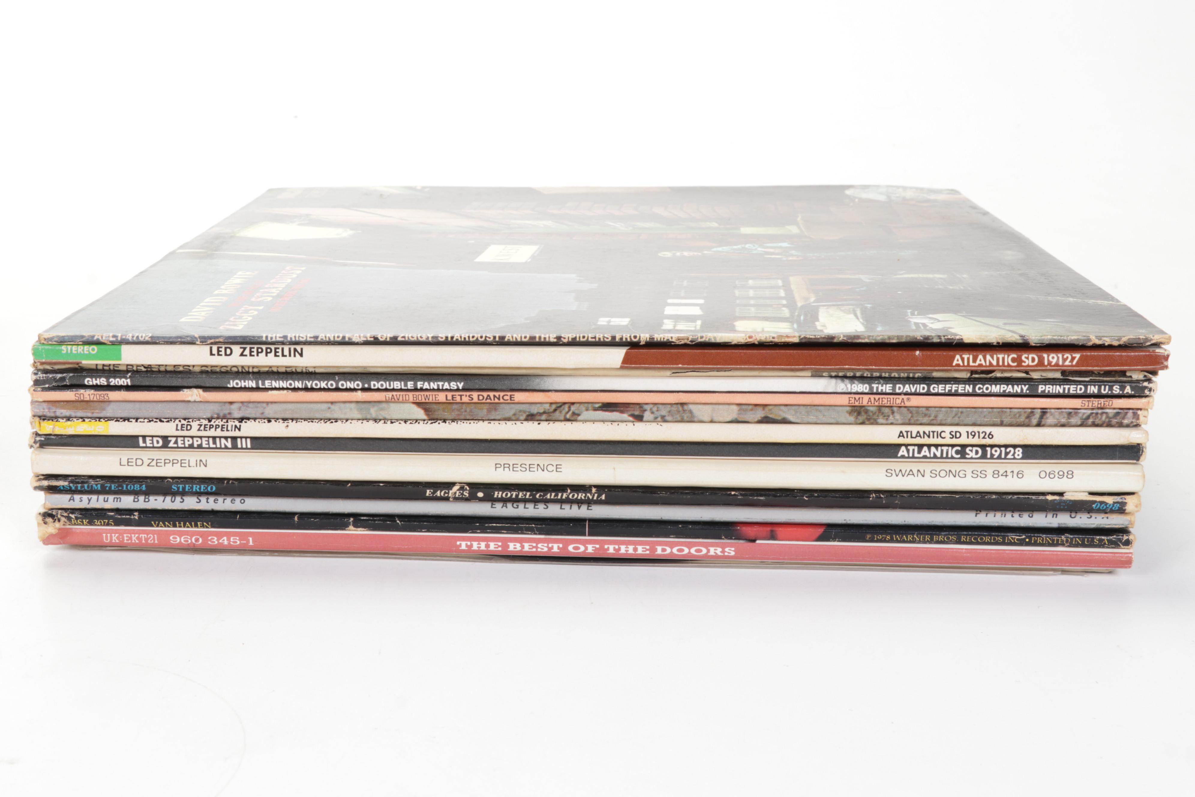 David Bowie, John Lennon and Yoko Ono, The Led Zeppelin, and More Vinyl Records
