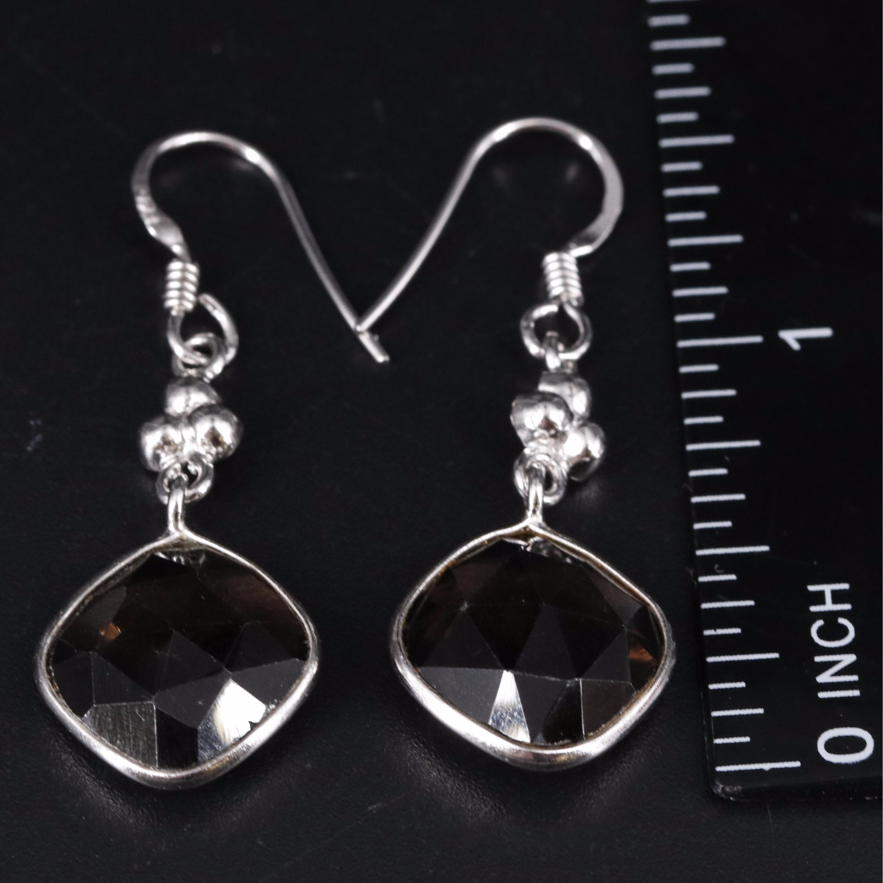 Sterling Silver Gemstone Drop Earrings