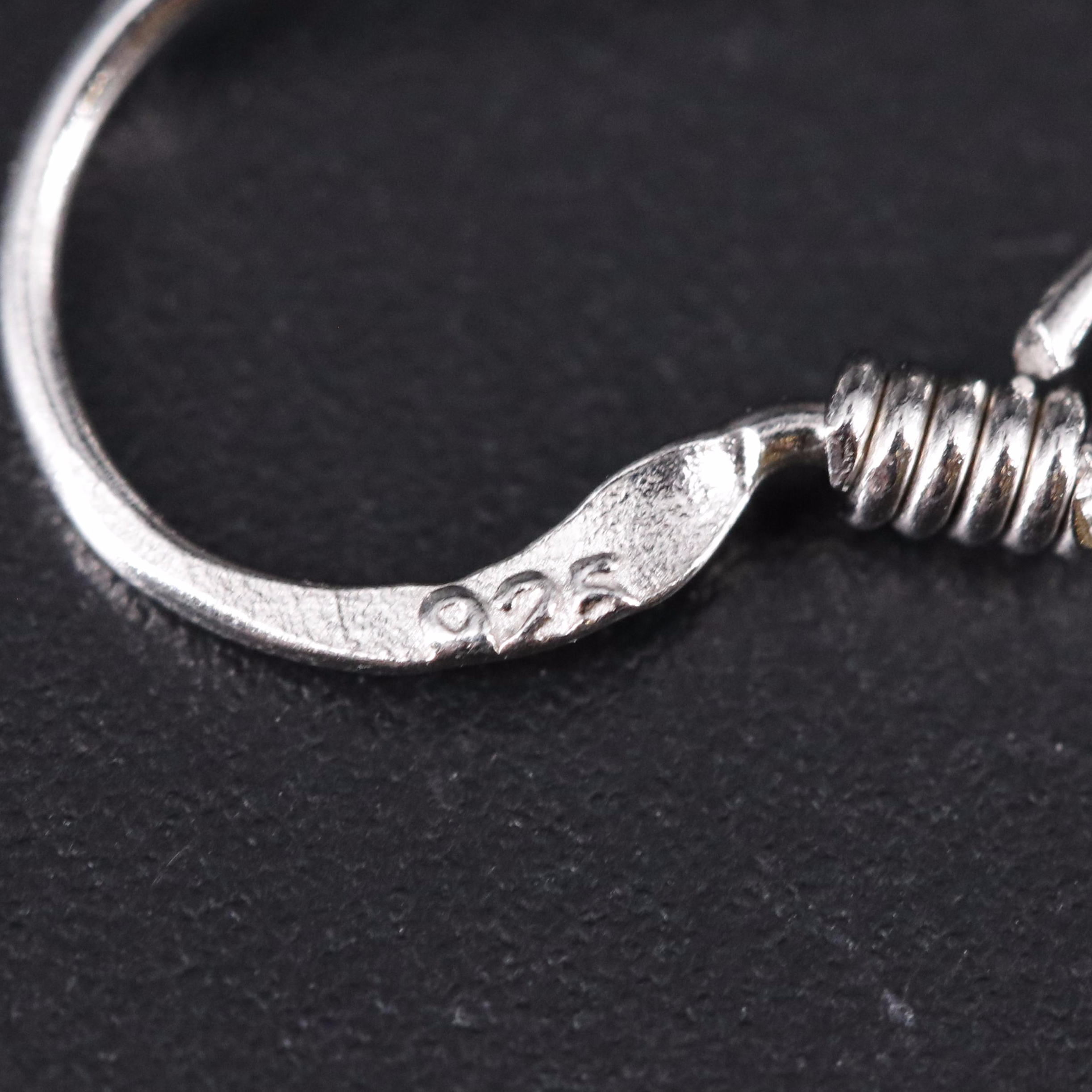 Sterling Silver Gemstone Drop Earrings