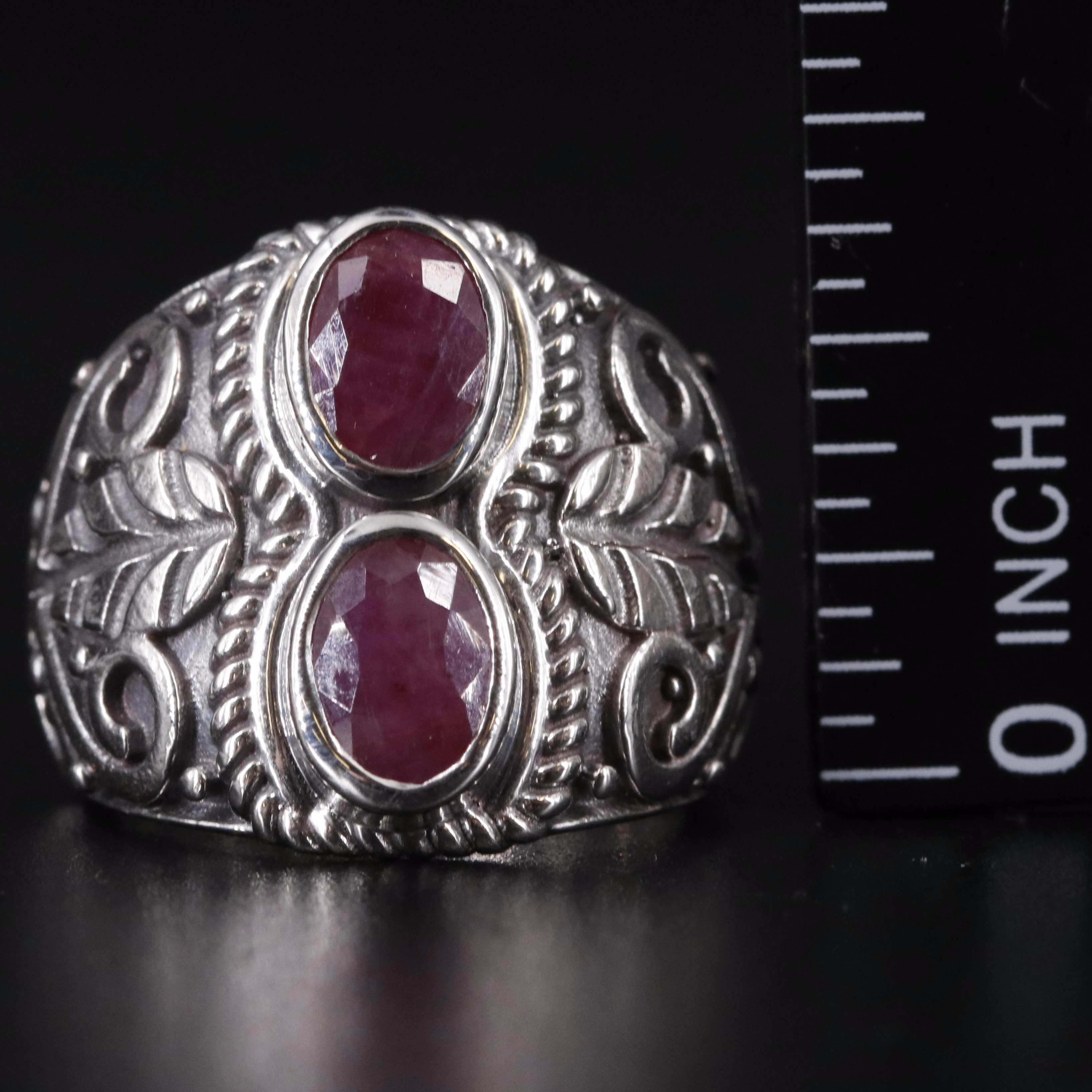 Sterling Silver Ruby Ring