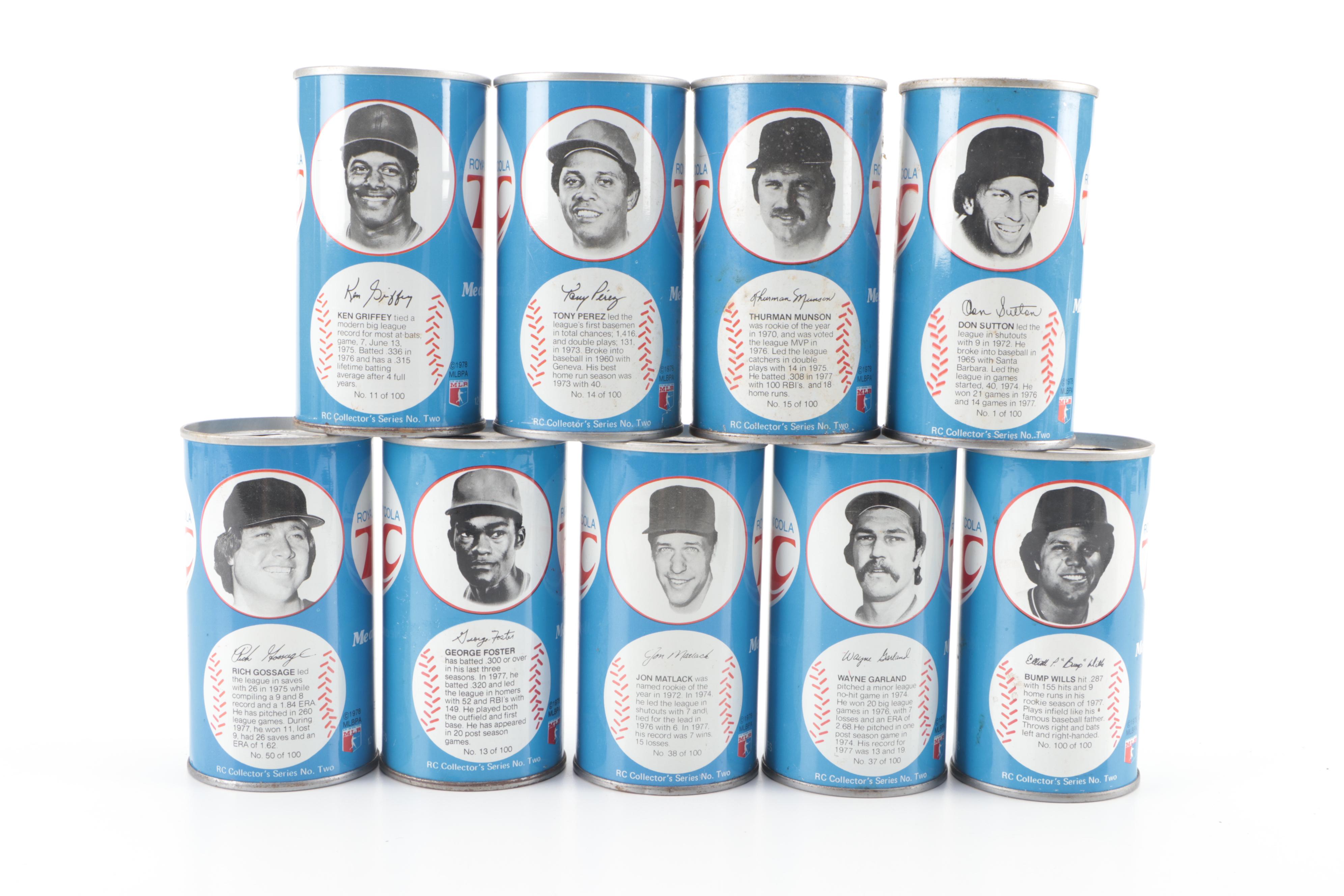 RC Cola Baseball Themed Collector's Series Cans, 1970s