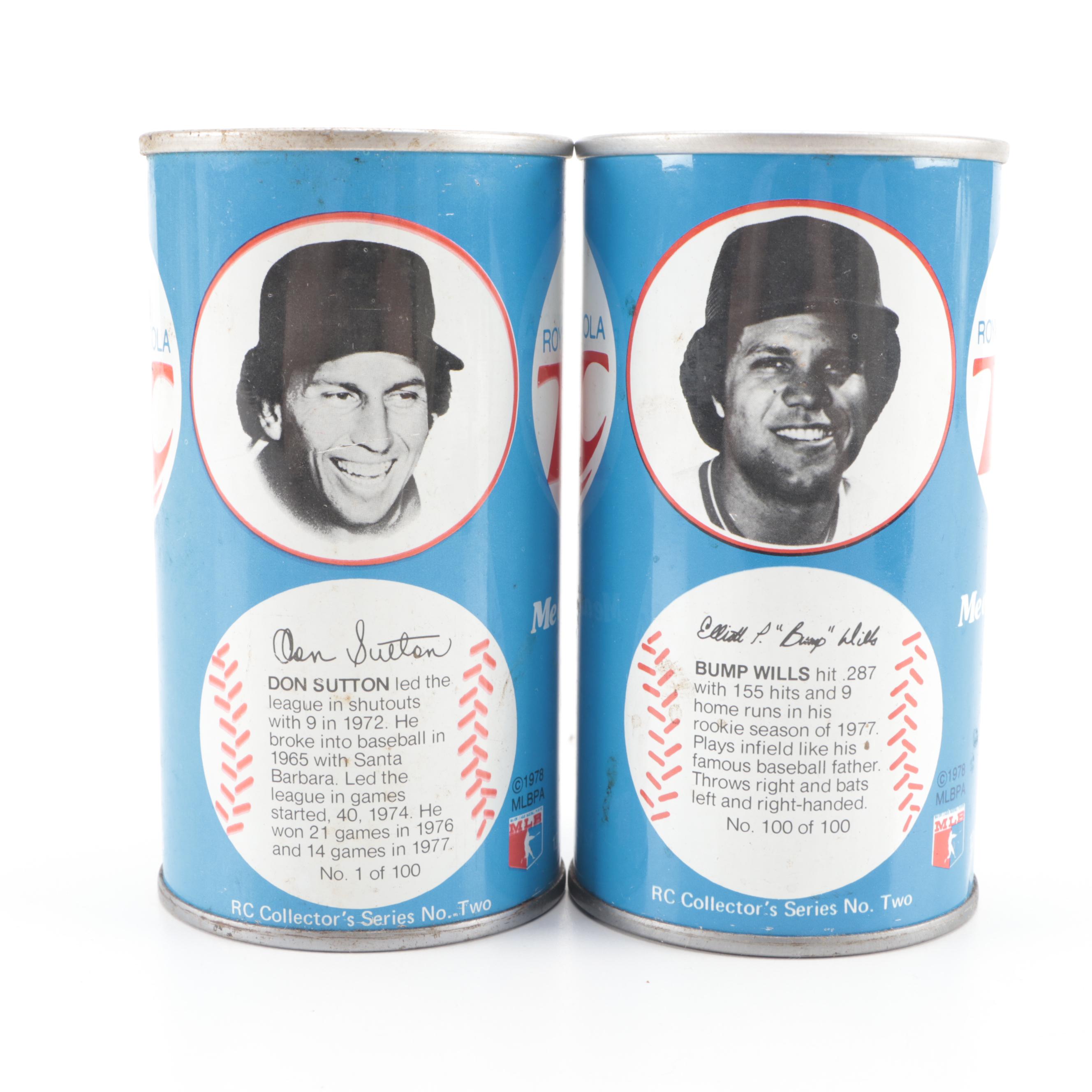RC Cola Baseball Themed Collector's Series Cans, 1970s