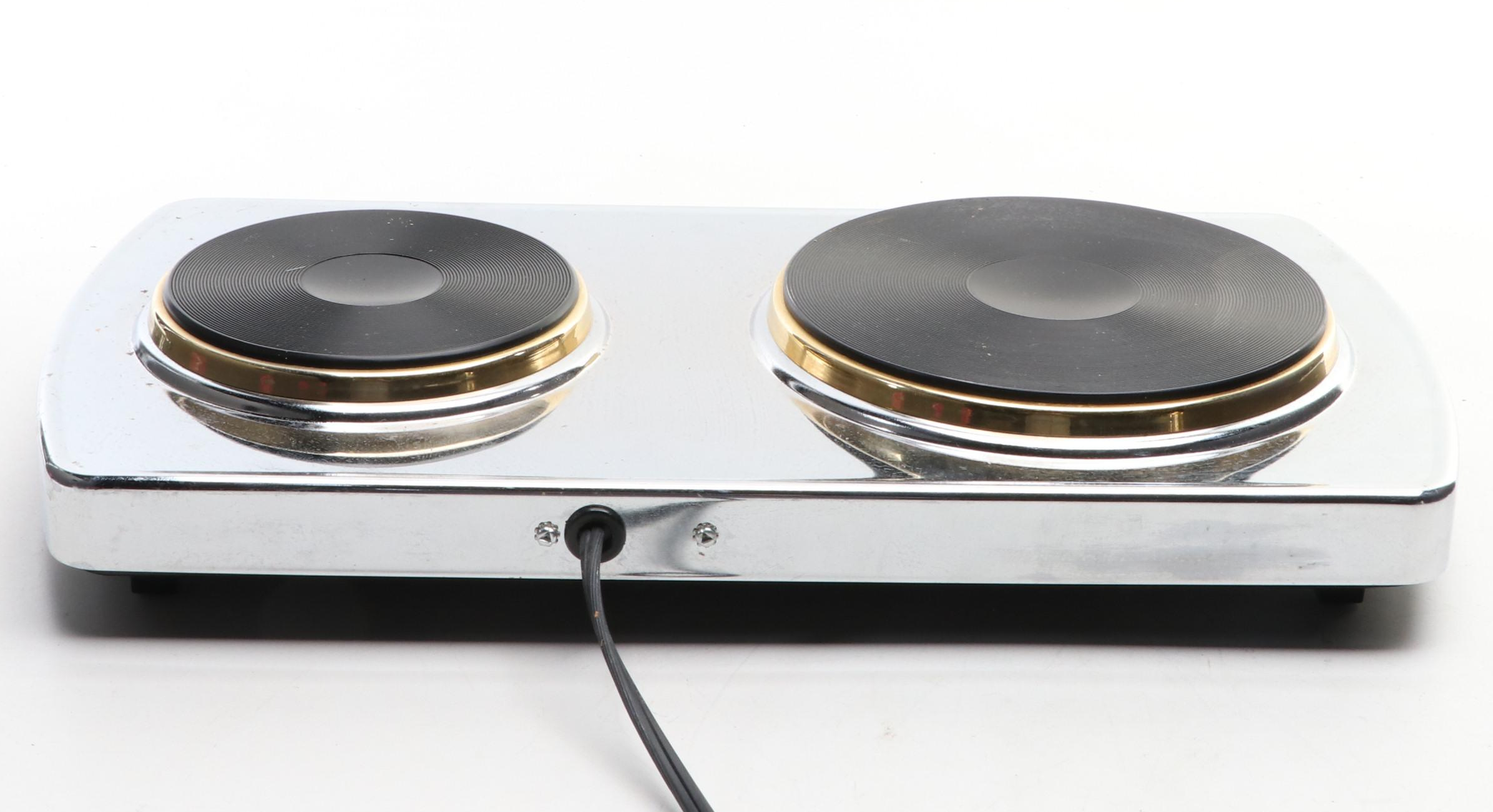 Command Performance Gold Portable Double Burner Buffet Electric Range