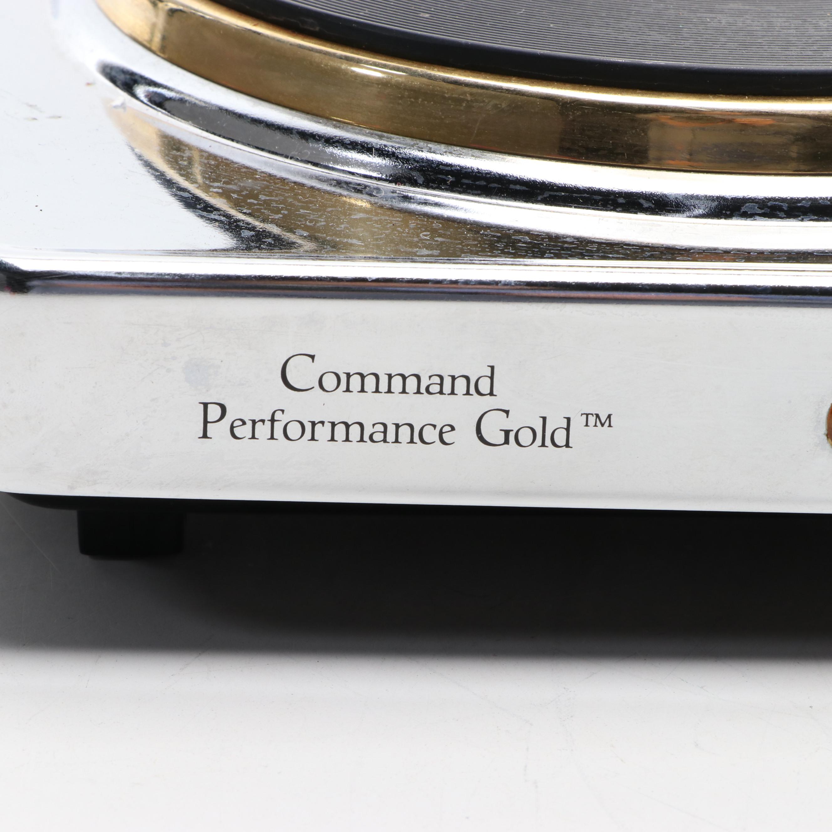 Command Performance Gold Portable Double Burner Buffet Electric Range